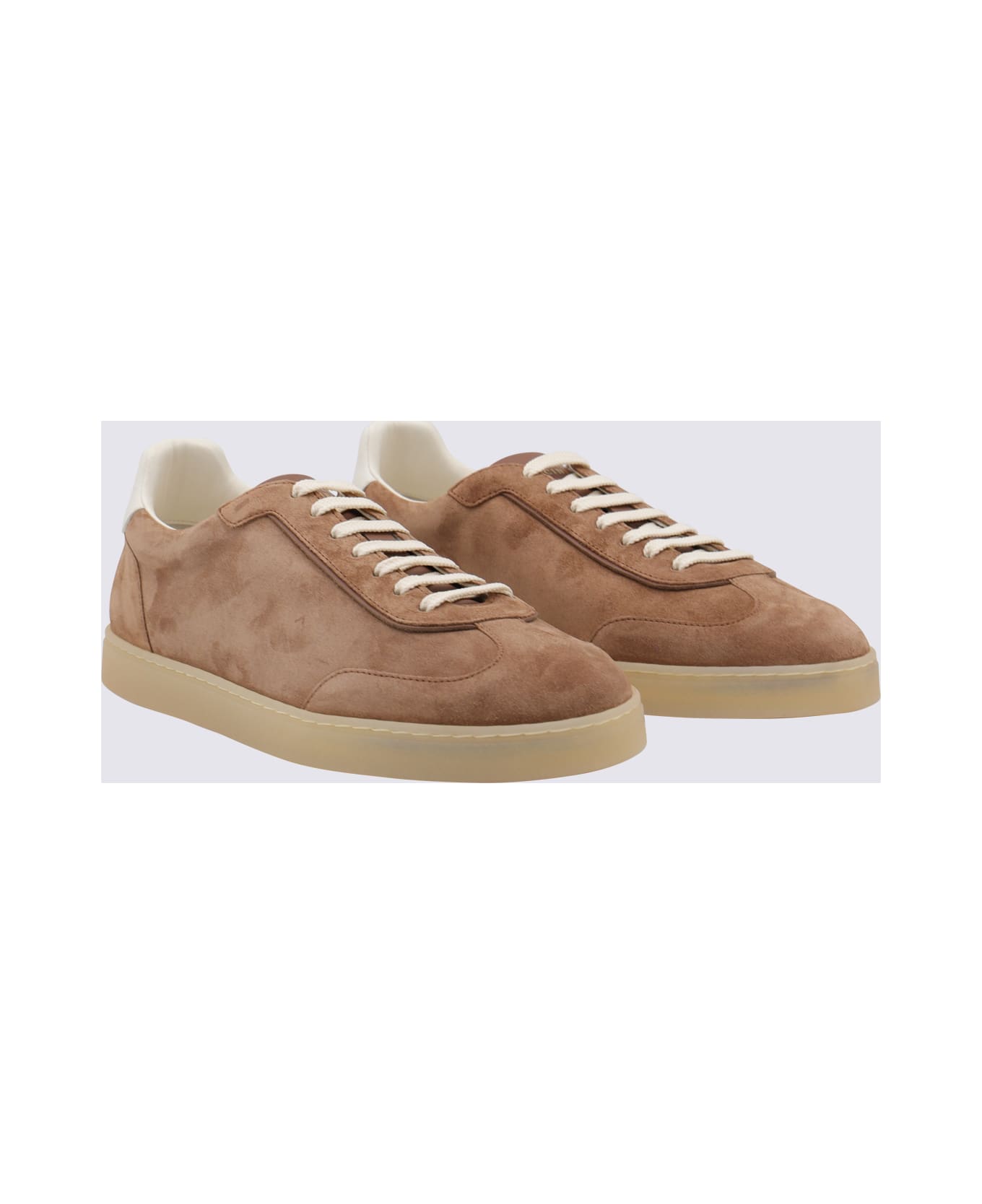Brunello Cucinelli Beige Leather Sneakers - NUT