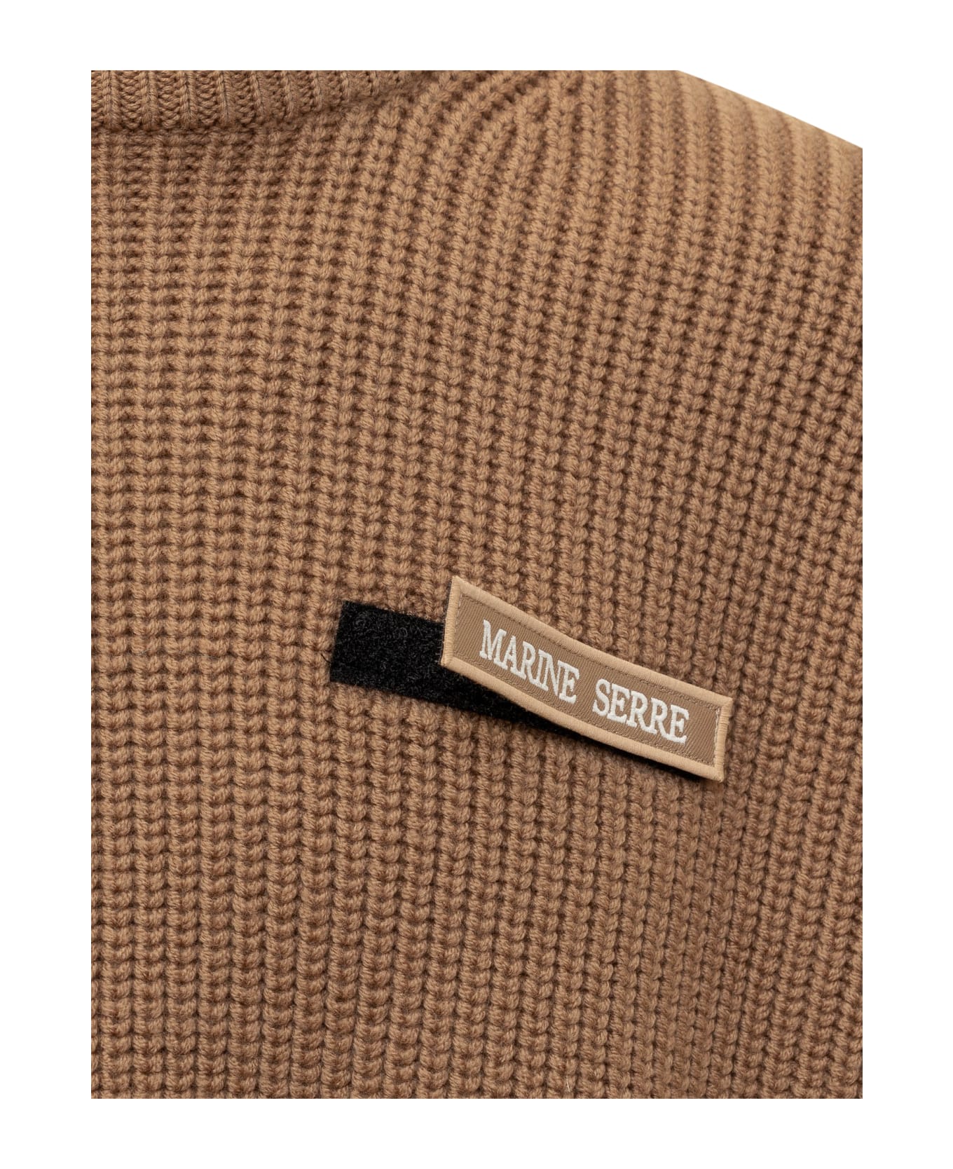 Marine Serre Sweater With Logo - CAMEL