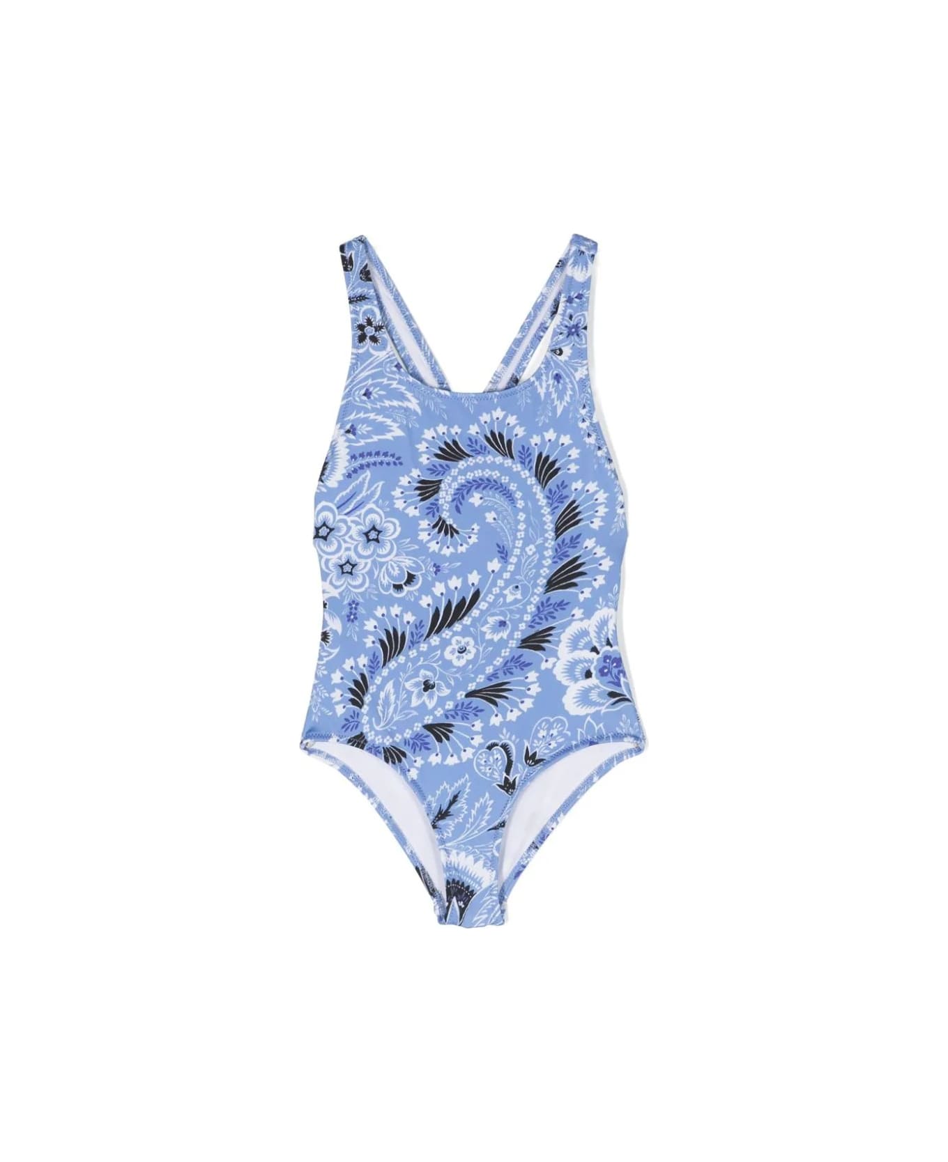 Etro Light Blue Swimwear With Paisley Motif - Blue 水着