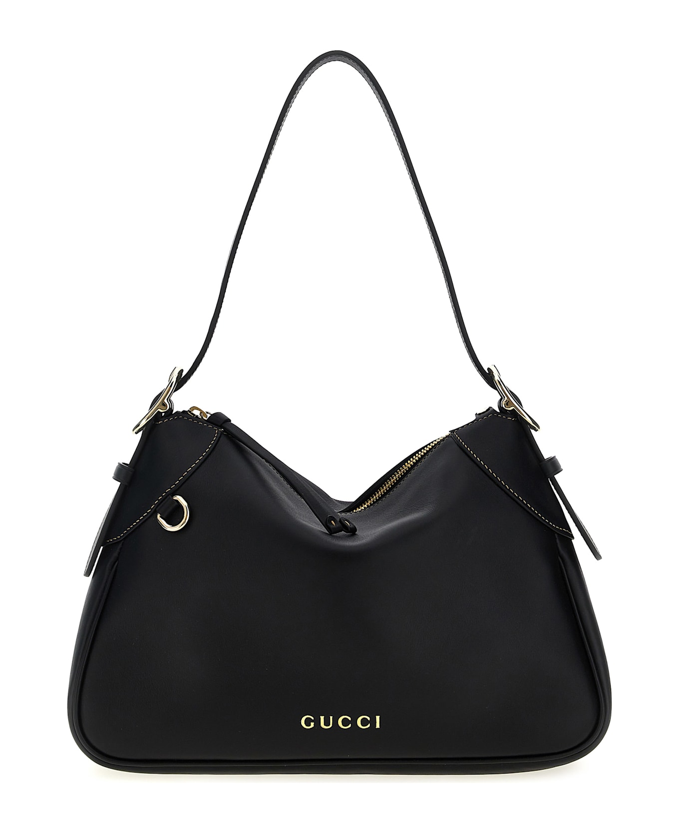 ショルダーバッグ・ポシェット Gucci Black Leather Medium Gg Emblem Shoulder Bag GG Emblem medium crossbody bag in black fabric | GUCCI® US