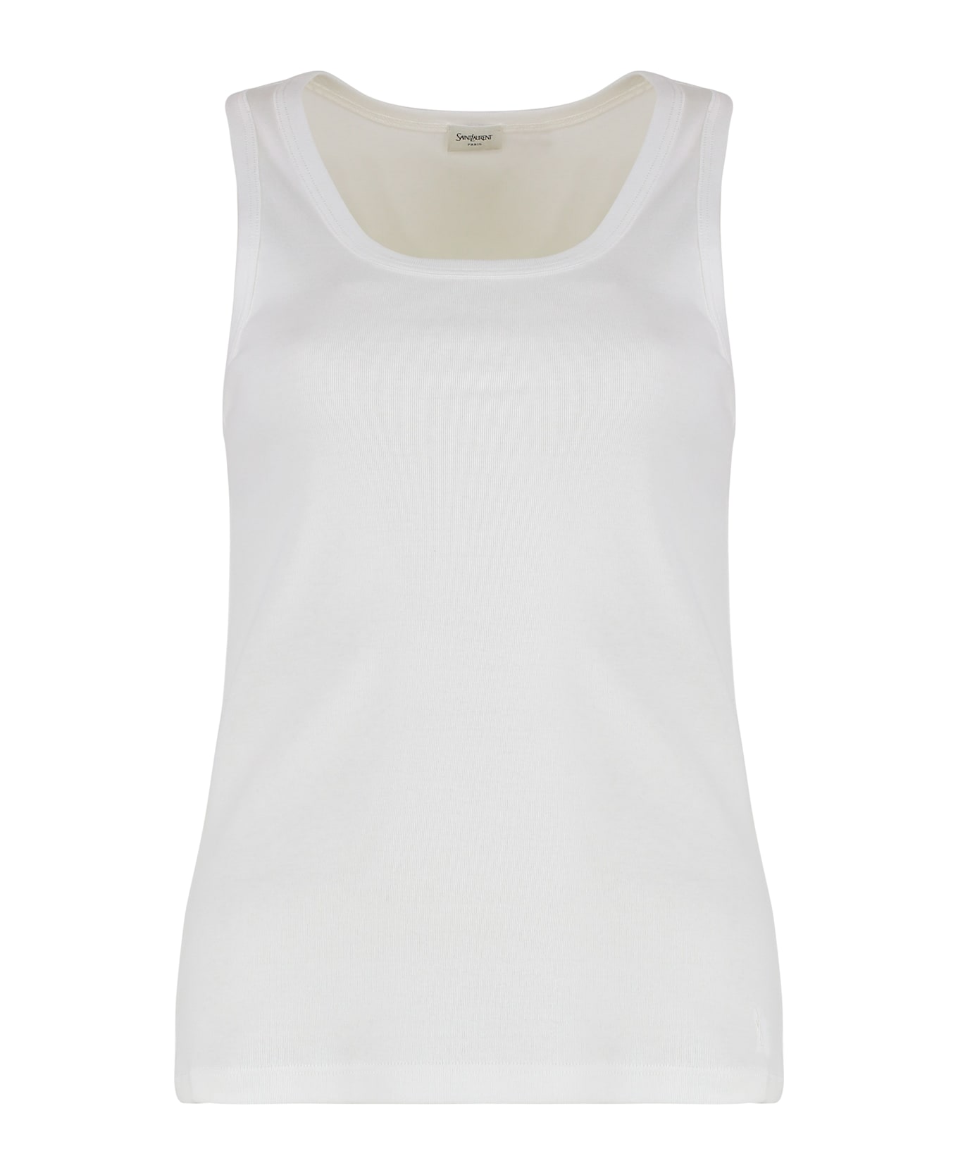 Saint Laurent Cotton Tank Top - WHITE