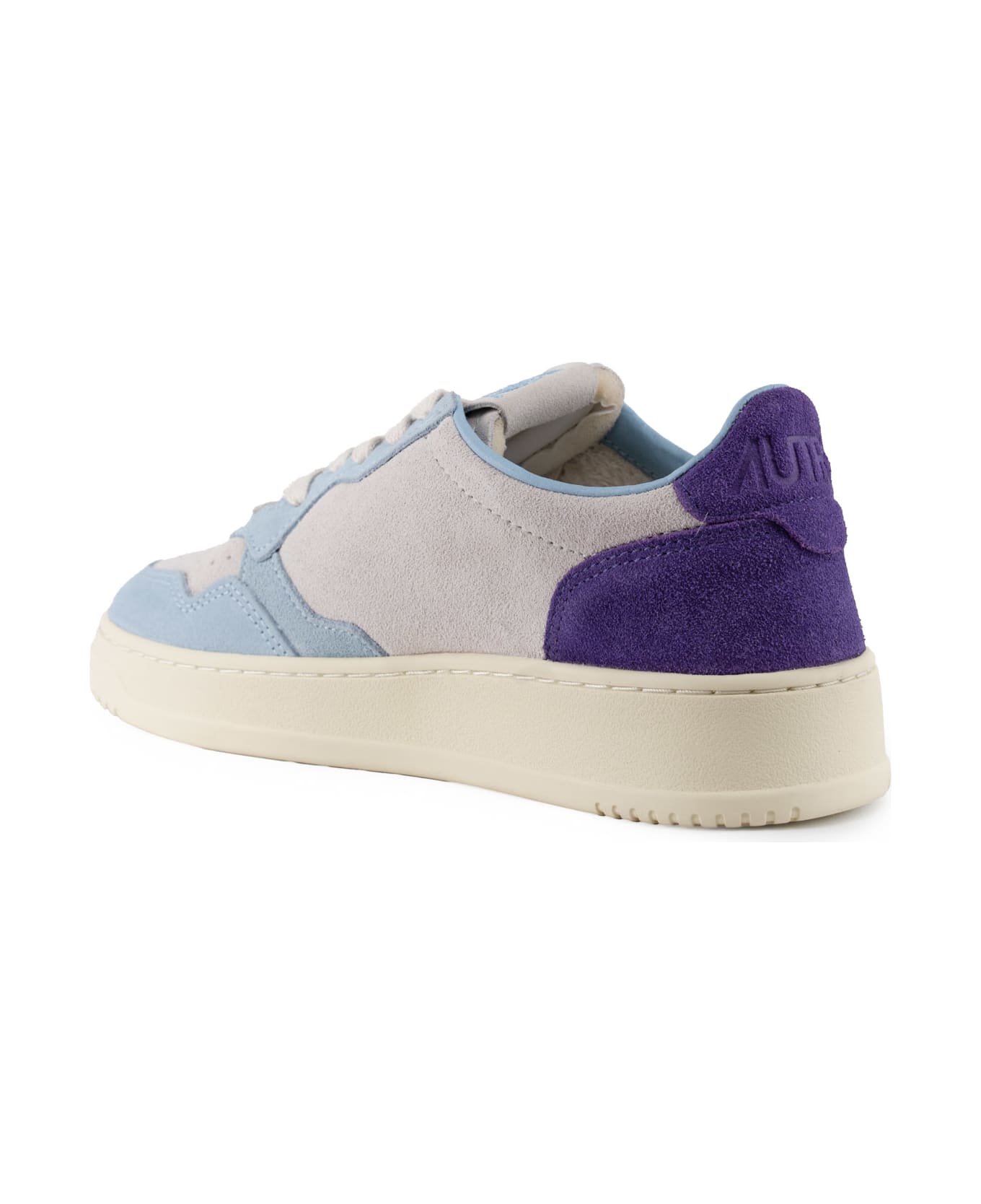 Autry Medalist Low Tricolor Suede Sneakers - Purple