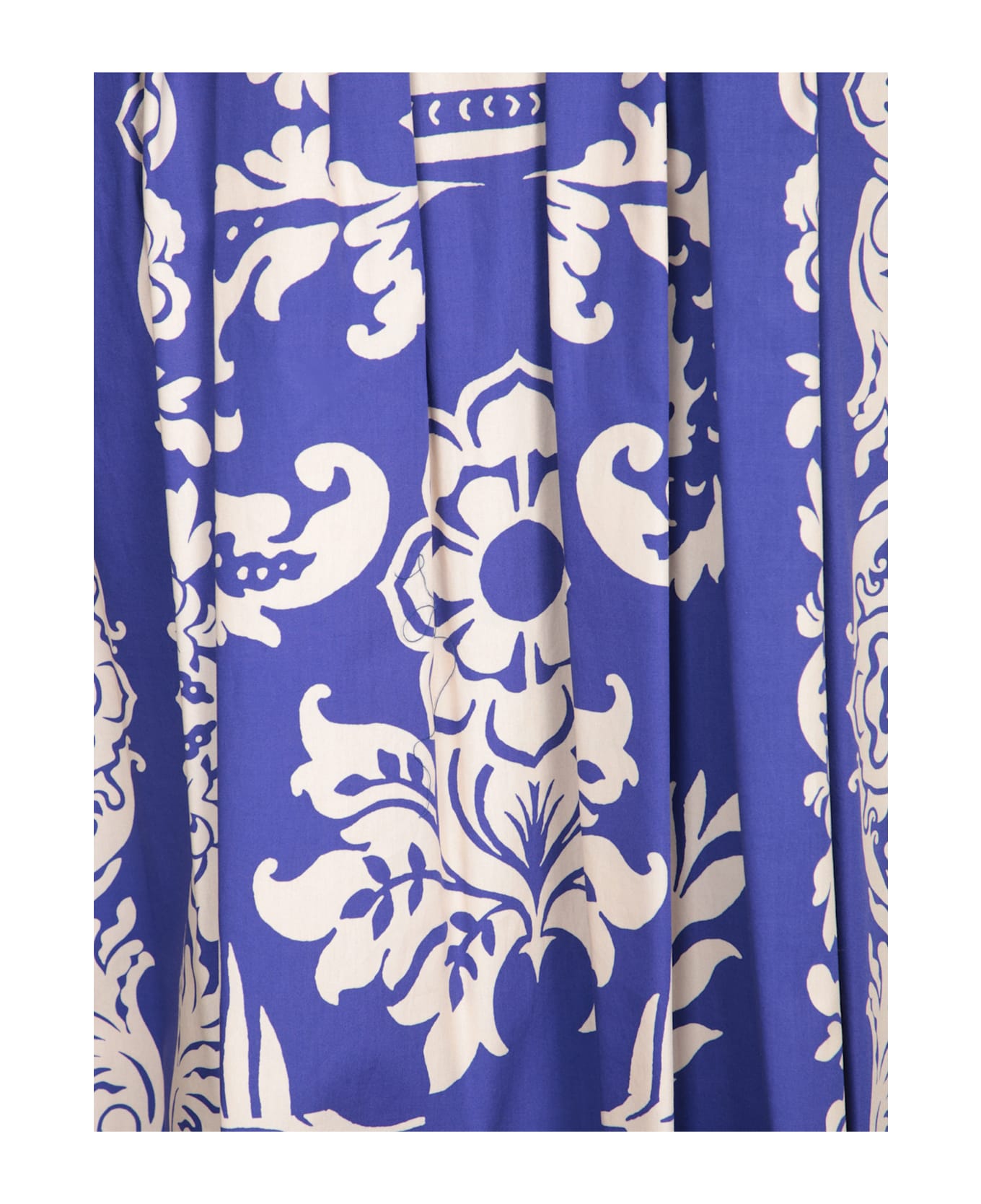 Etro Blue-white Paisley Midi Skirt - Blue