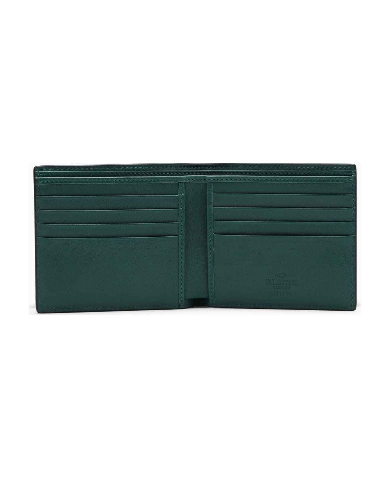 Valentino Garavani Vlogo Green Bi-fold Wallet