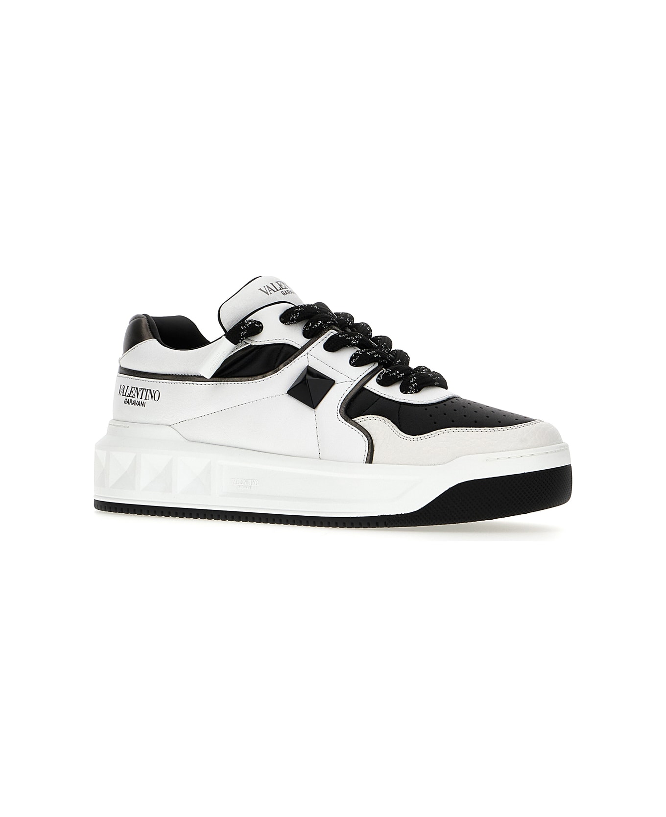 Valentino Garavani Multicolor Nappa Leather And Fabric One Stud Xl Sneakers - Bianco スニーカー