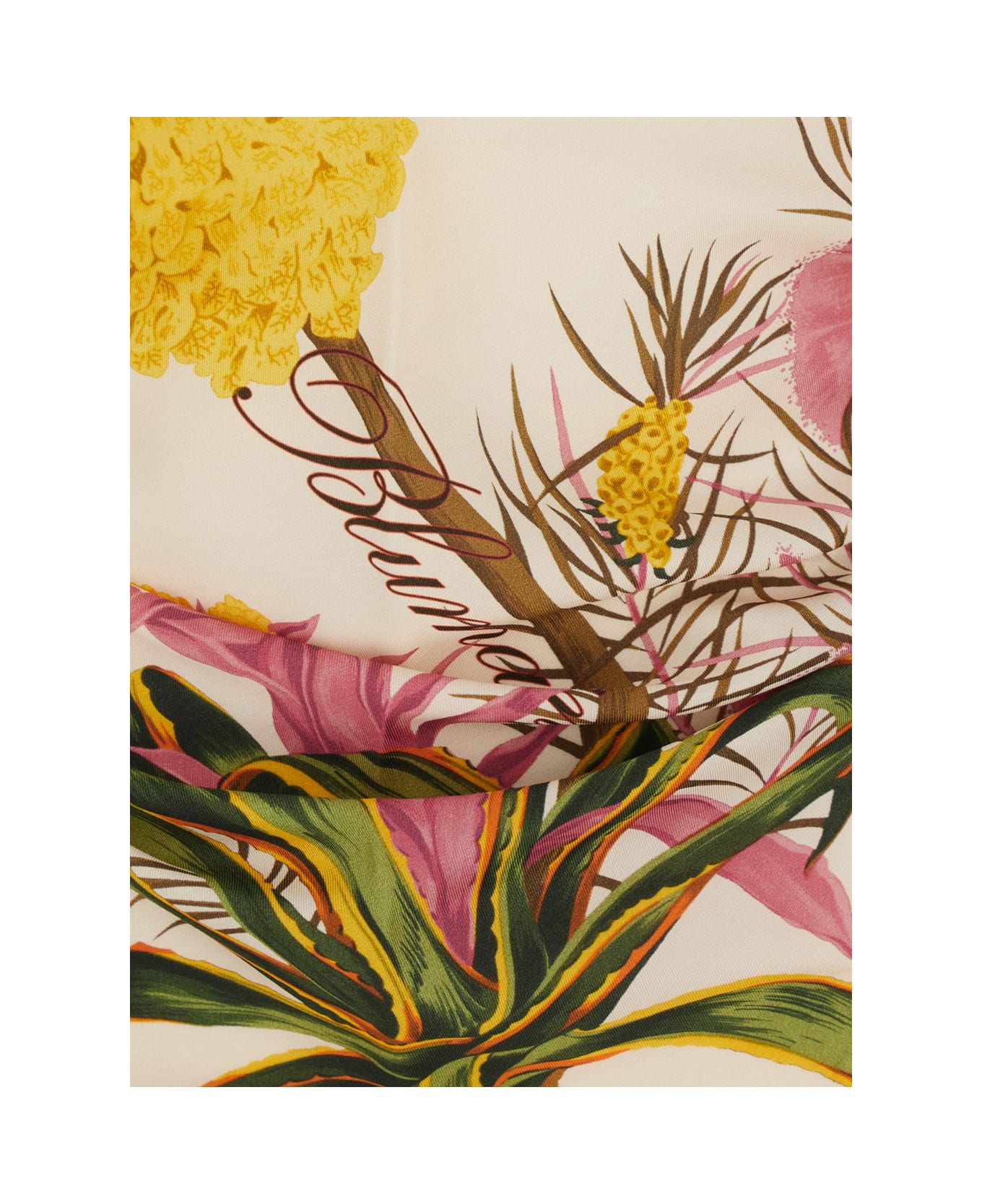 Blumarine Multicolor Top With All-over Floral Print And Knot Closure In Viscose Woman - Multicolor