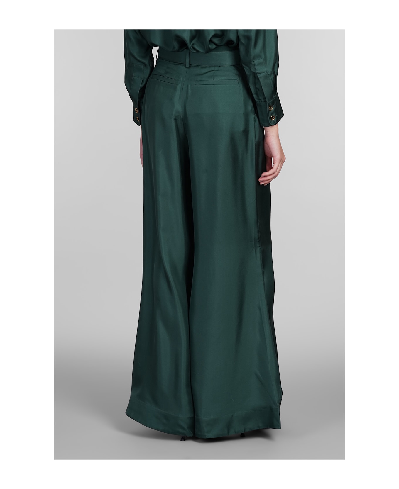 Zimmermann Pants In Green Silk - green