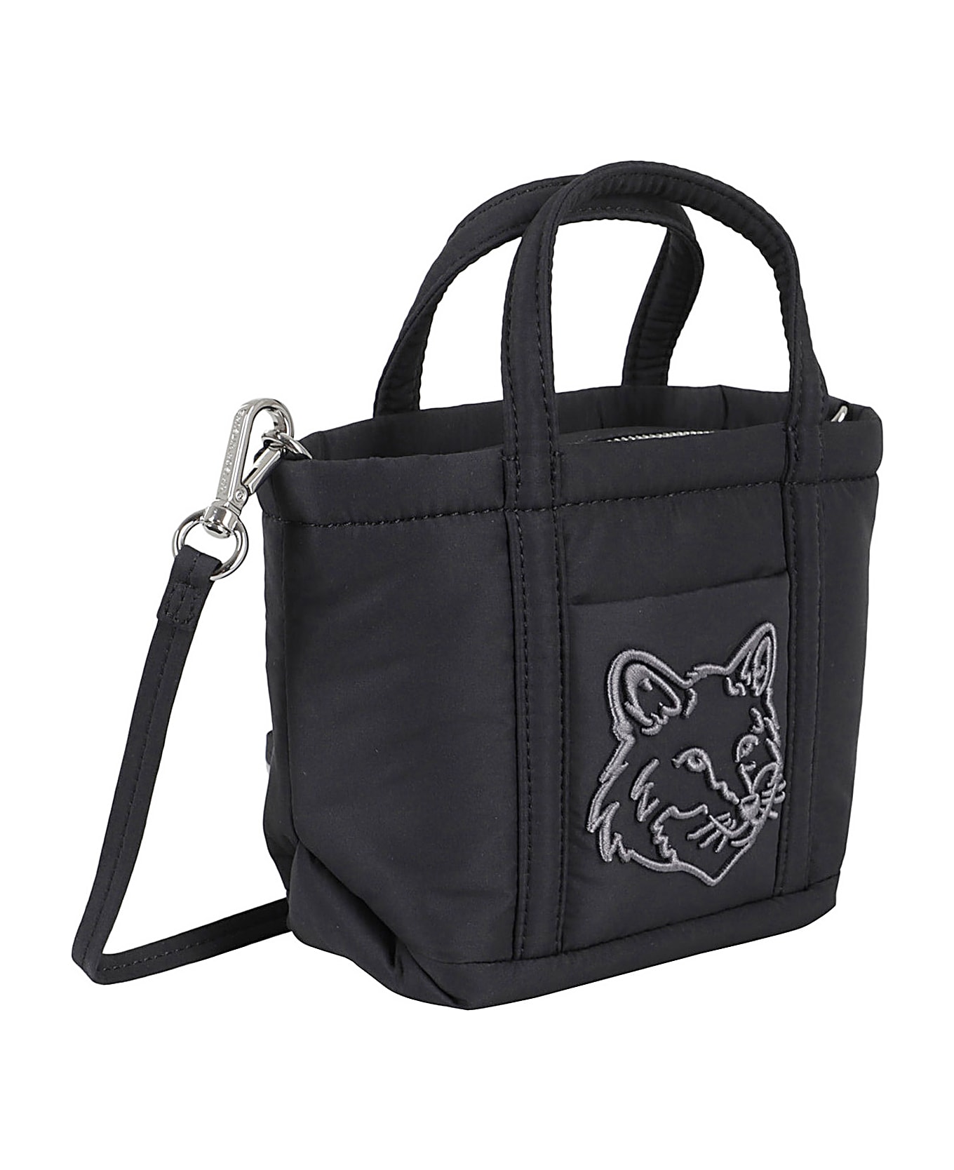 Maison Kitsuné Fox Head Puffer Mini Tote - Black