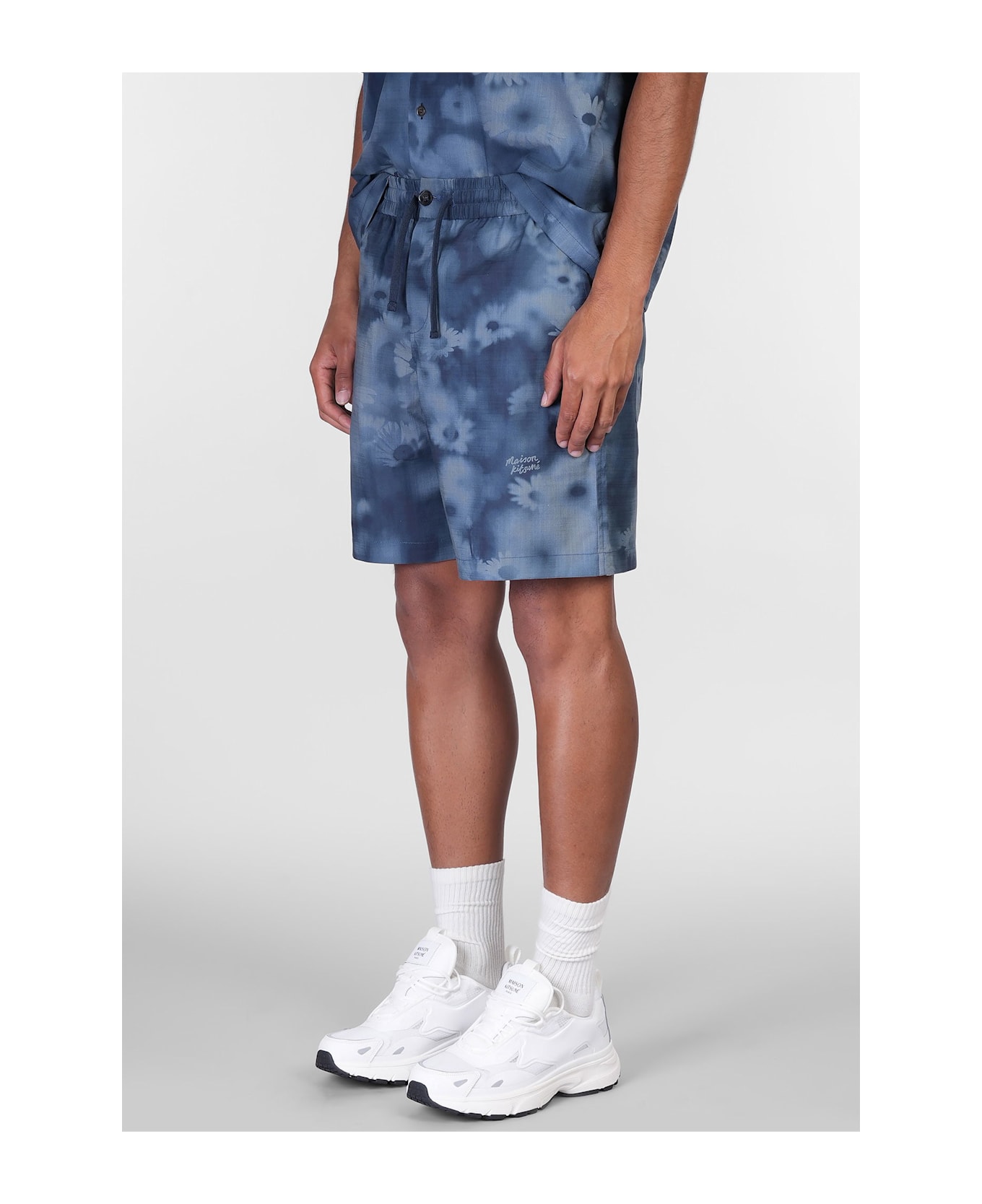 Maison Kitsuné Shorts In Blue Cotton - blue