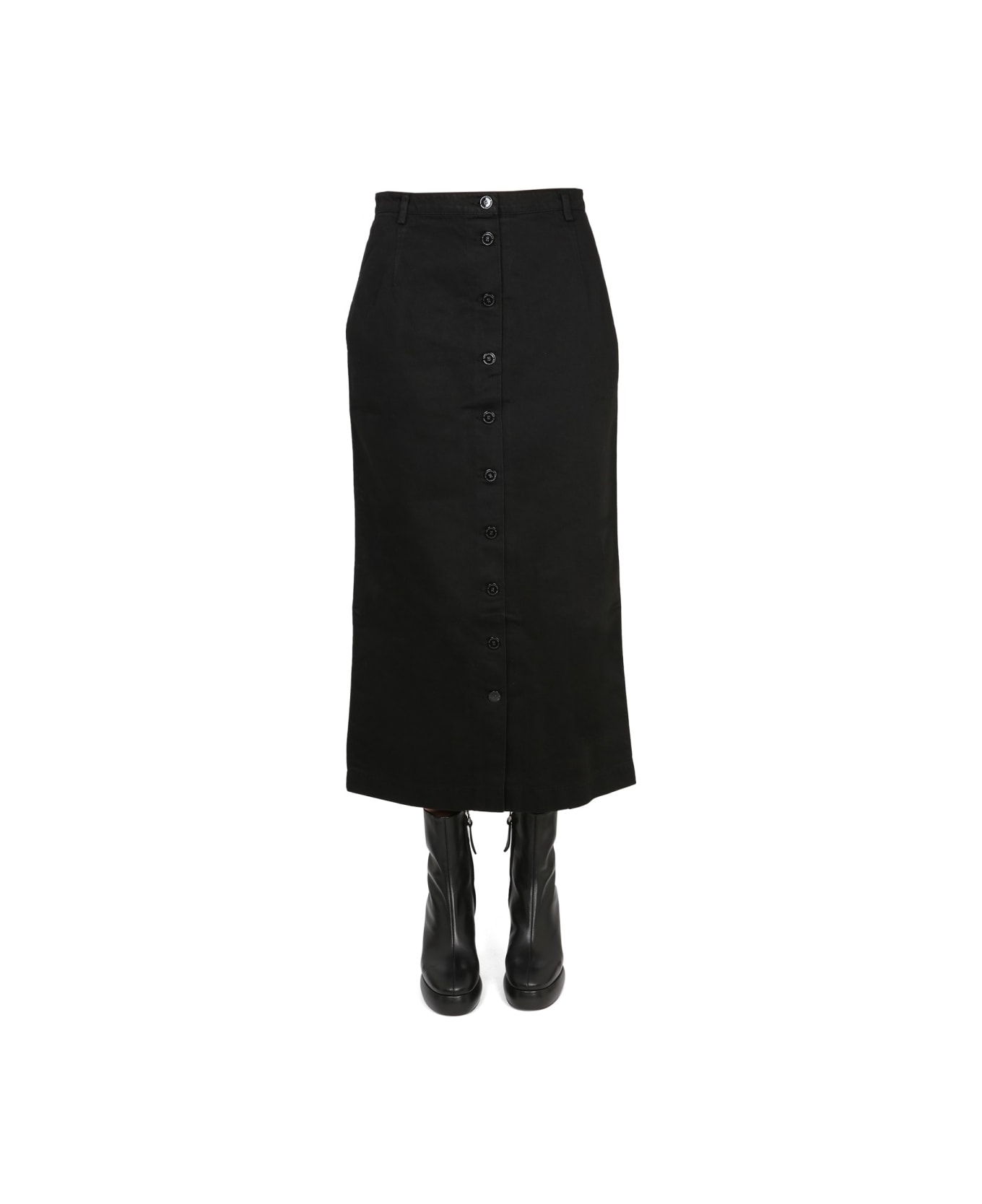 Raf Simons Midi Skirt - BLACK スカート