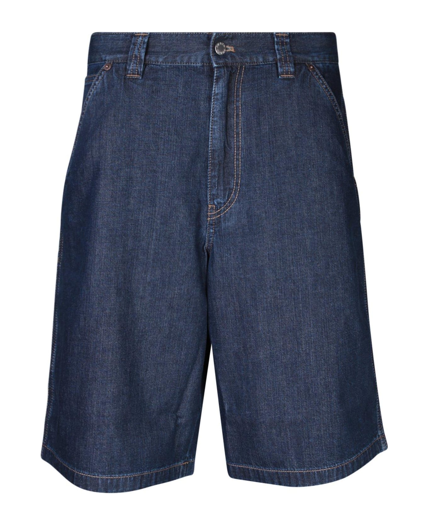 Prada Denim Buttoned Shorts - Blue