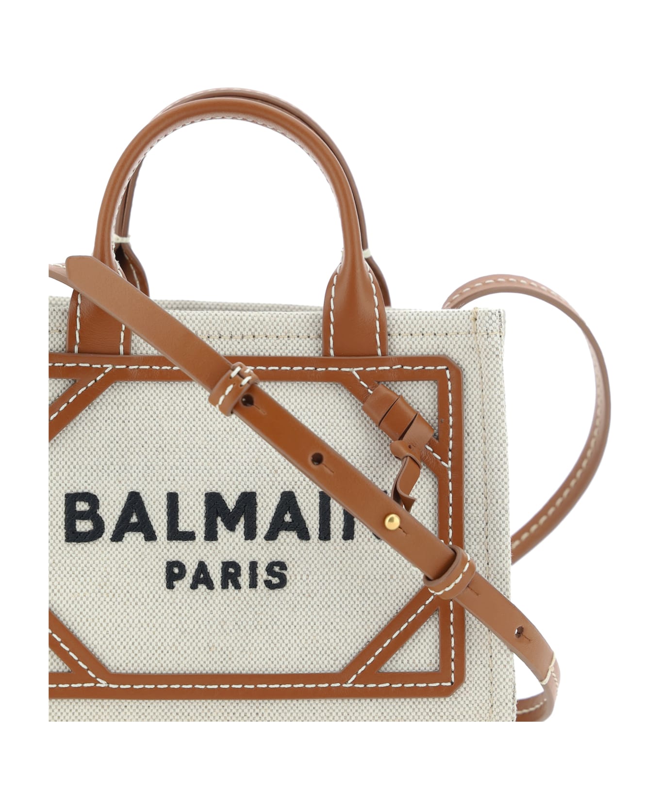 Balmain B-army Handbag - Gem Naturel/marron