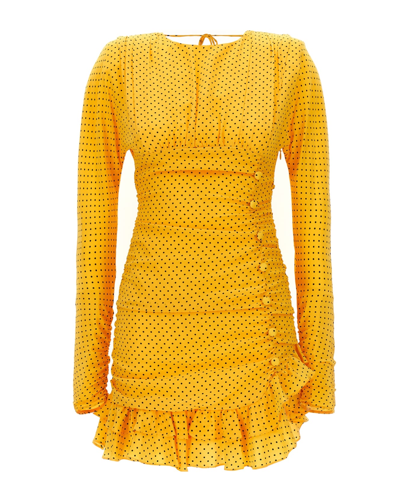 Alessandra Rich Polka Dot Mini Dress - Yellow