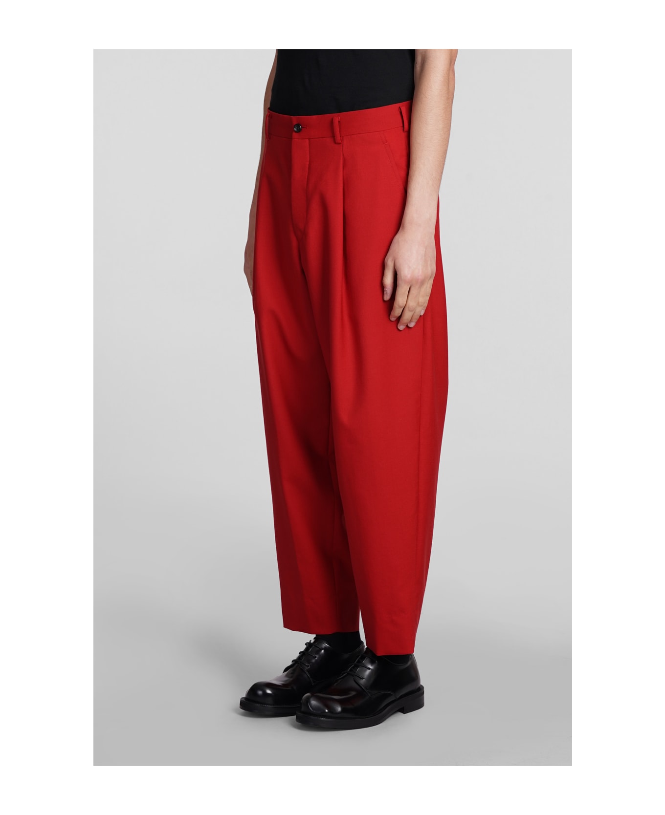 Comme Des Garçons Homme Plus Pants In Red Wool - red
