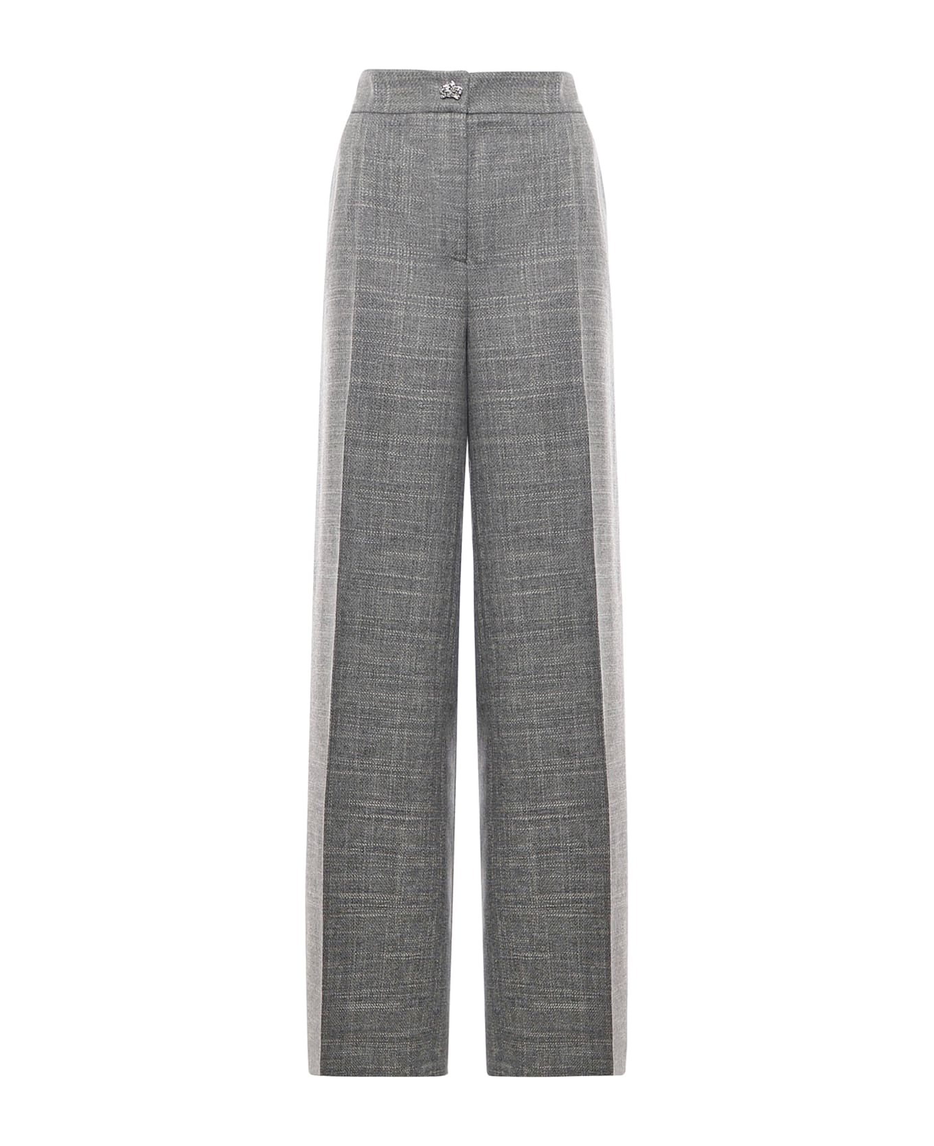 Genny Tailored Palazzo Trousers - Grey