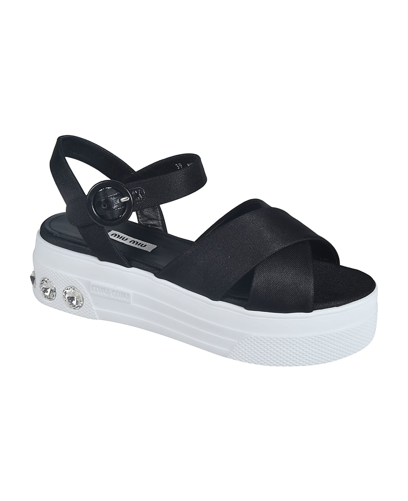 Miu Miu Cross-strap Sandals - Black