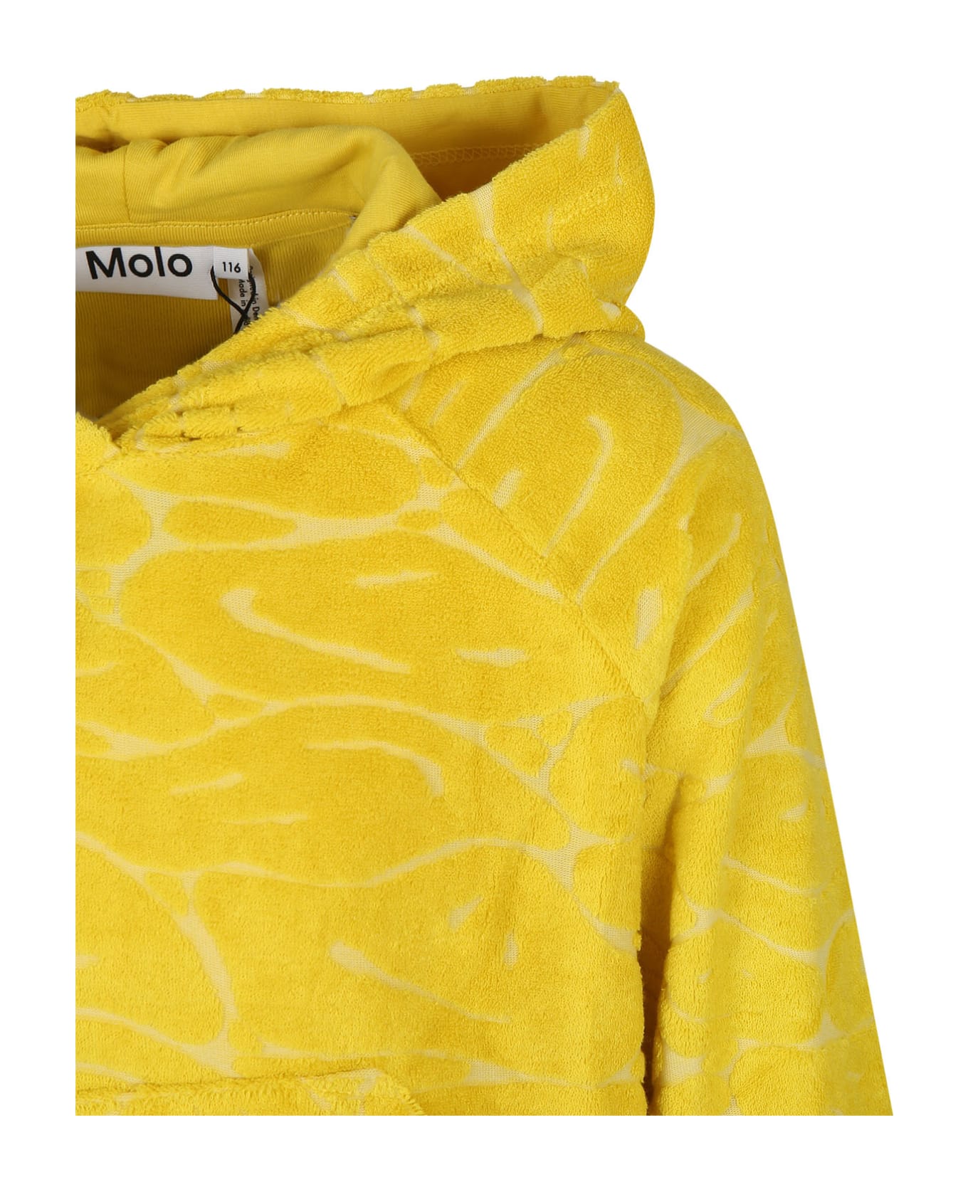 Molo Yellow Sweatshirt For Girl With Smiley - Yellow ニットウェア＆スウェットシャツ
