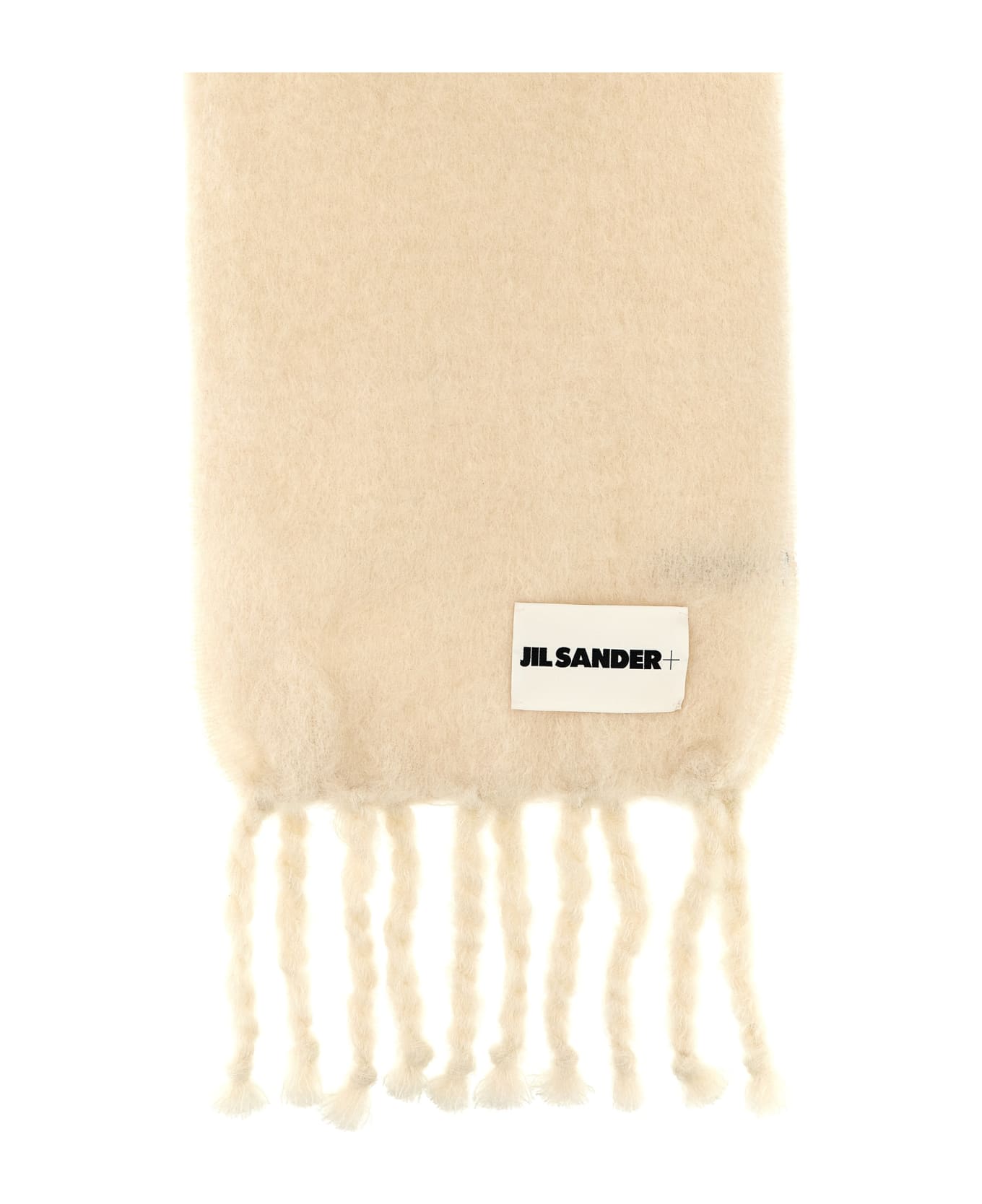 Jil Sander Logo Label Scarf - White