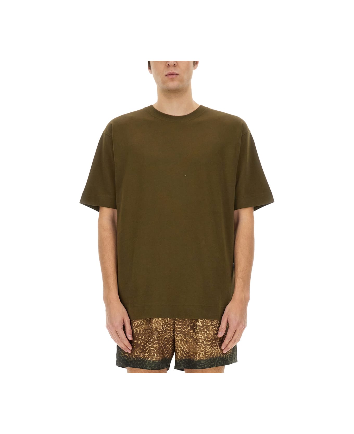 DRIES VAN NOTEN トロッフショルタTシャツ 2510211151603 001 Dries Van Noten Cotton T-shirt | italist