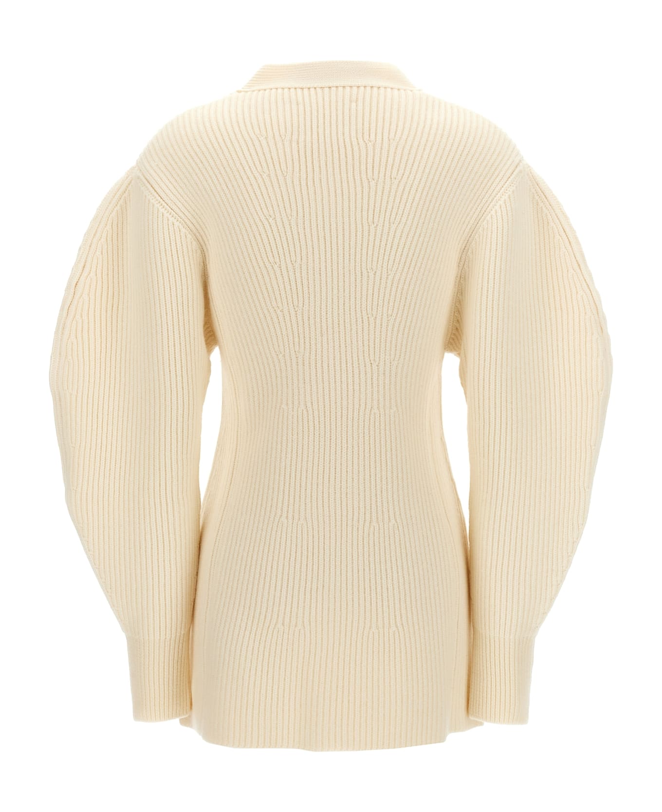 Jil Sander Ribbed Cardigan - WHITE