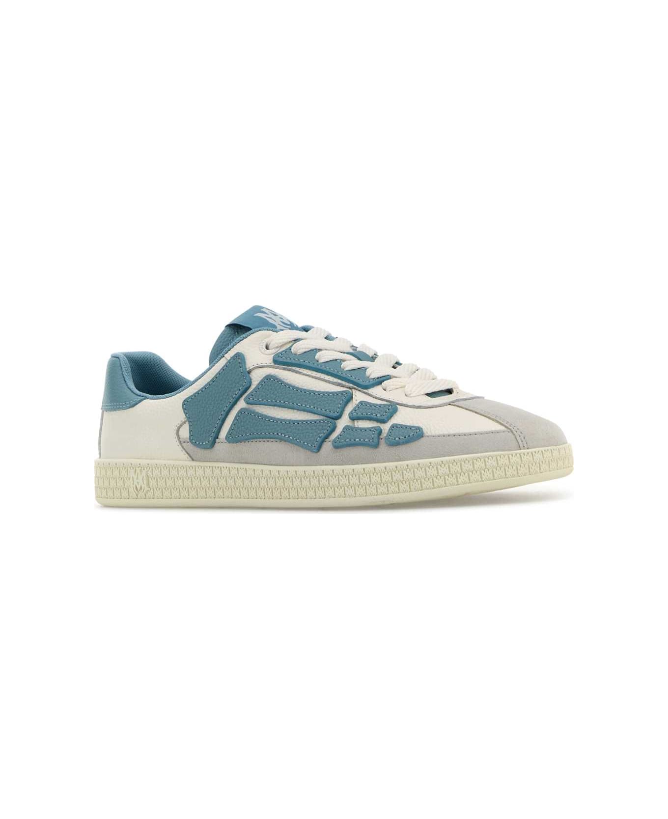 AMIRI Multicolor Leather And Suede Pacific Bones Sneakers - DUSTYBLUE