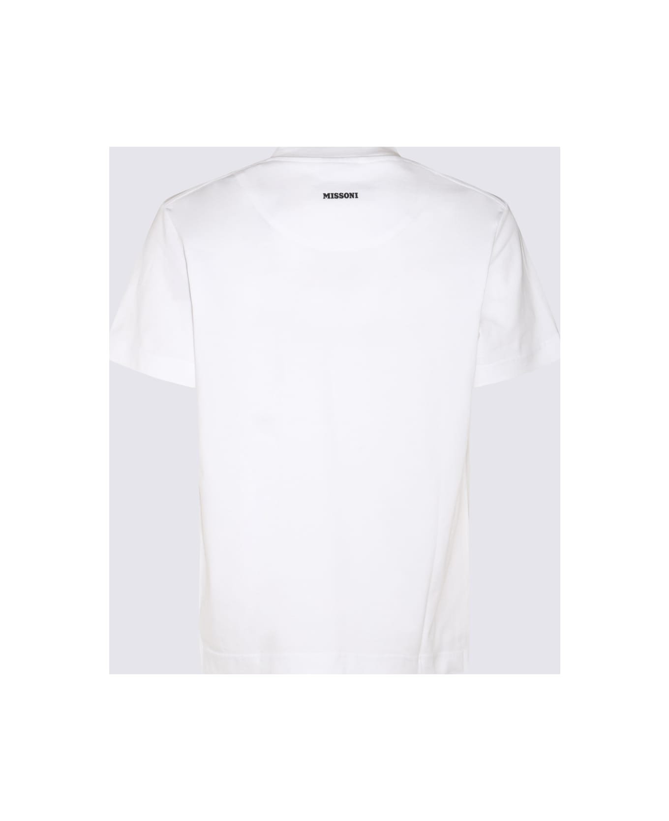 Missoni White Multicolour Cotton T-shirt - WHITE BASE GREEN BROWN