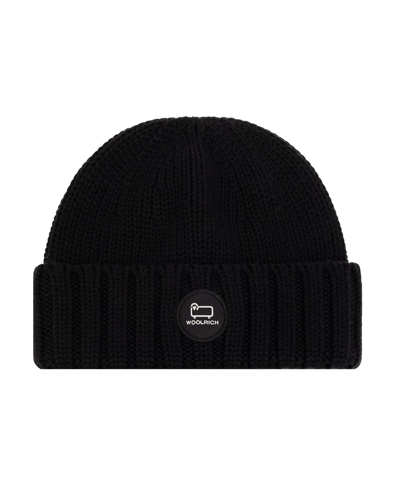 Woolrich Beanie With Logo - Black 帽子