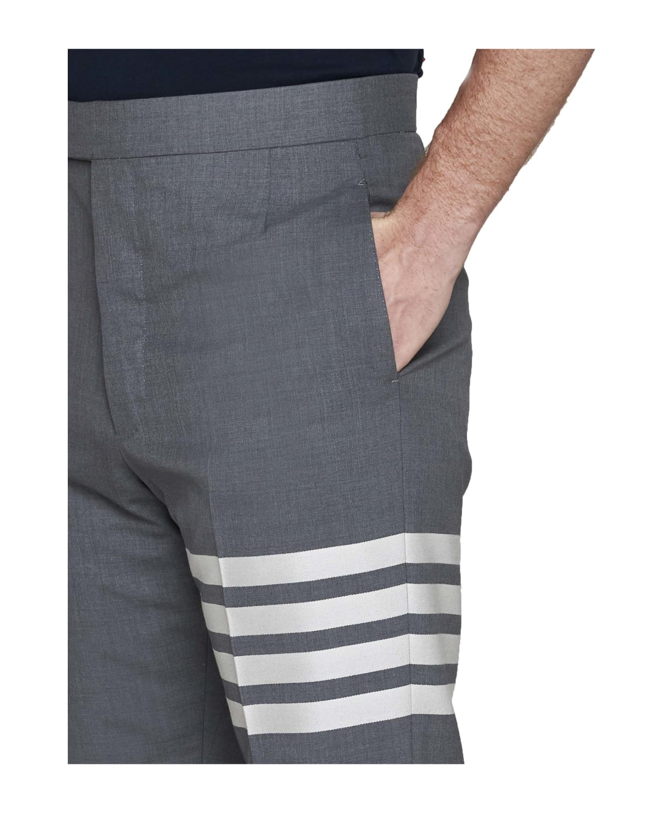 Thom Browne Classic Pants With Martingale - Grey