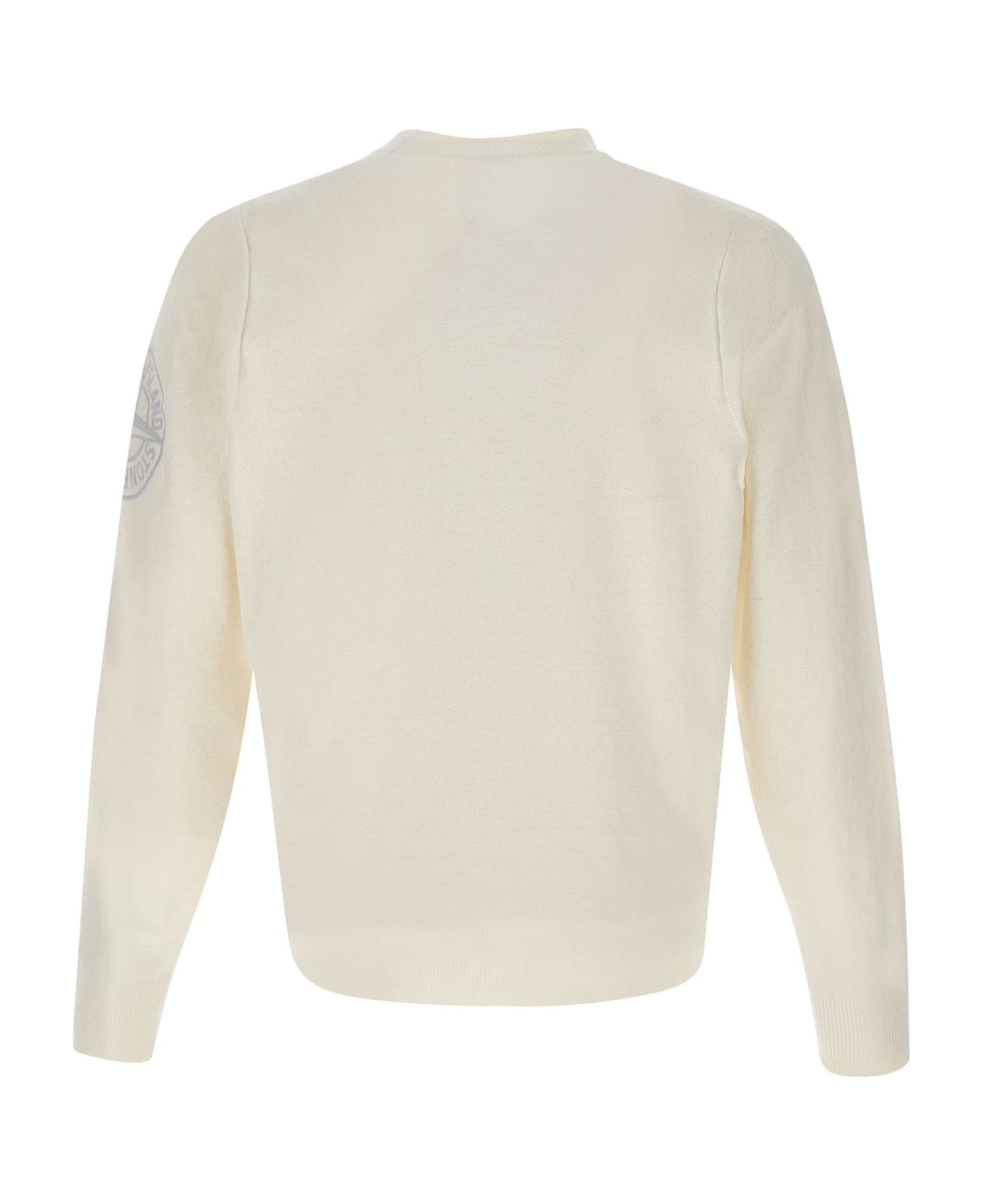 Stone Island Organic Cotton Sweater - WHITE