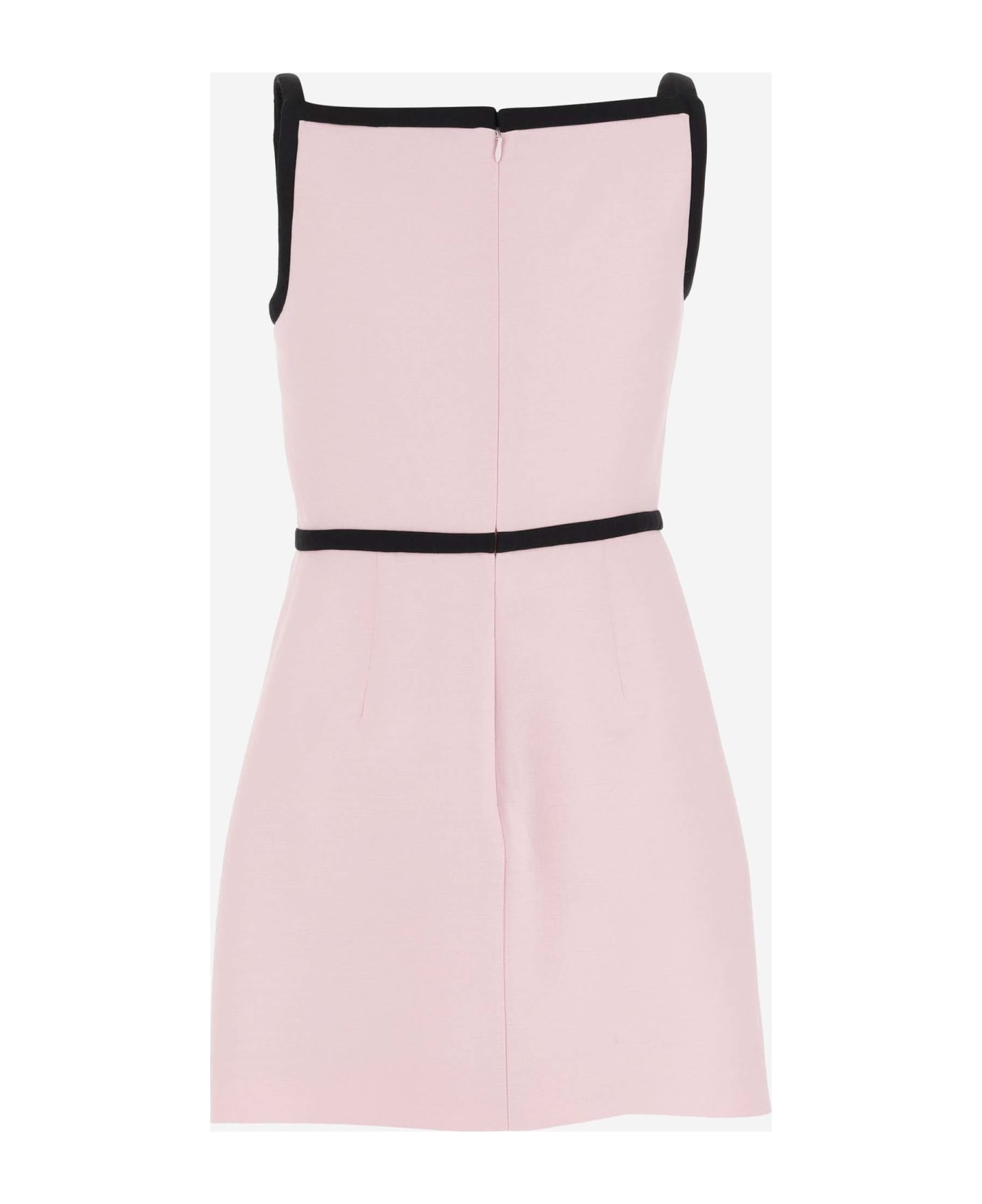 Valentino Wool And Silk Blend Mini Dress - Pink