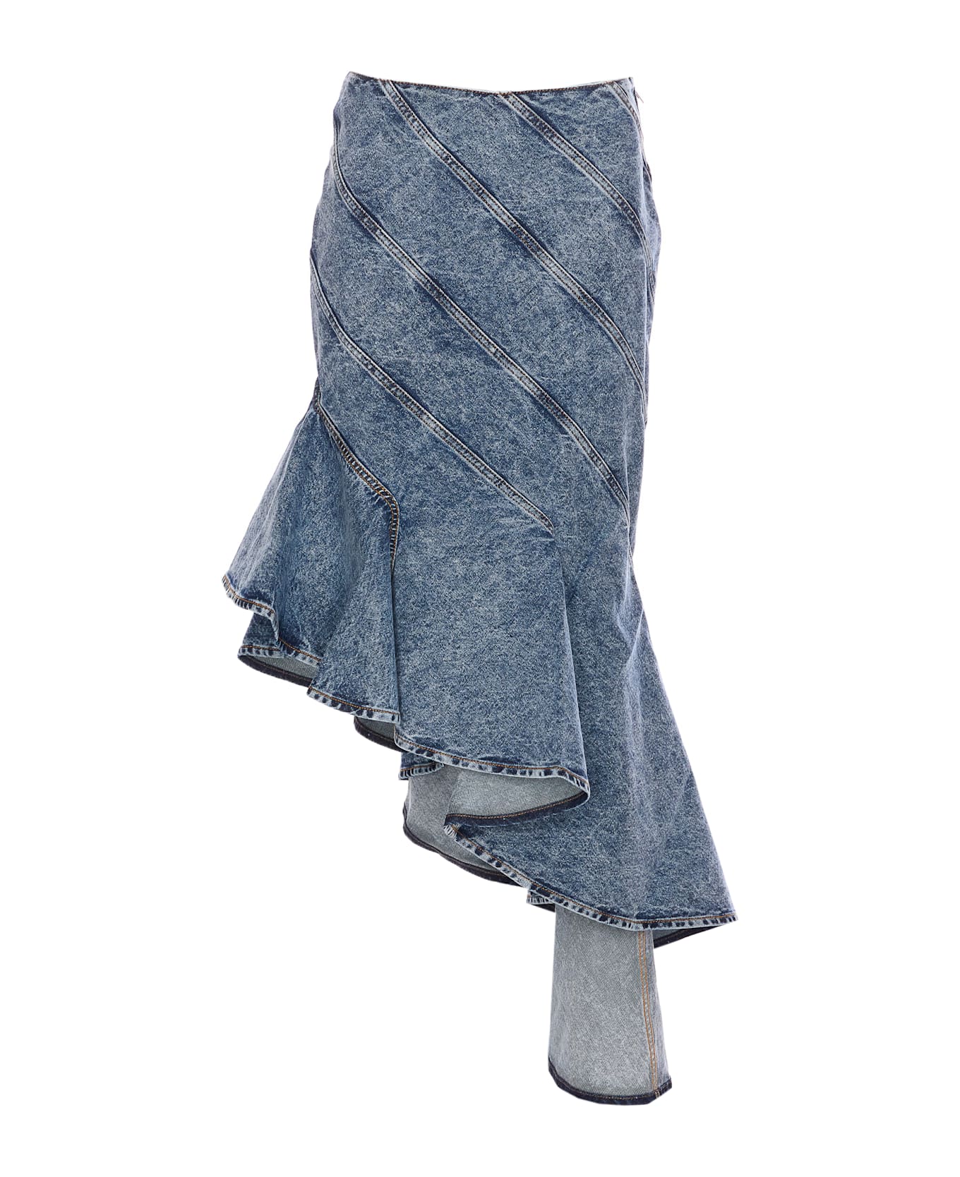 Alaia Denim Spiral Skirt - Blue