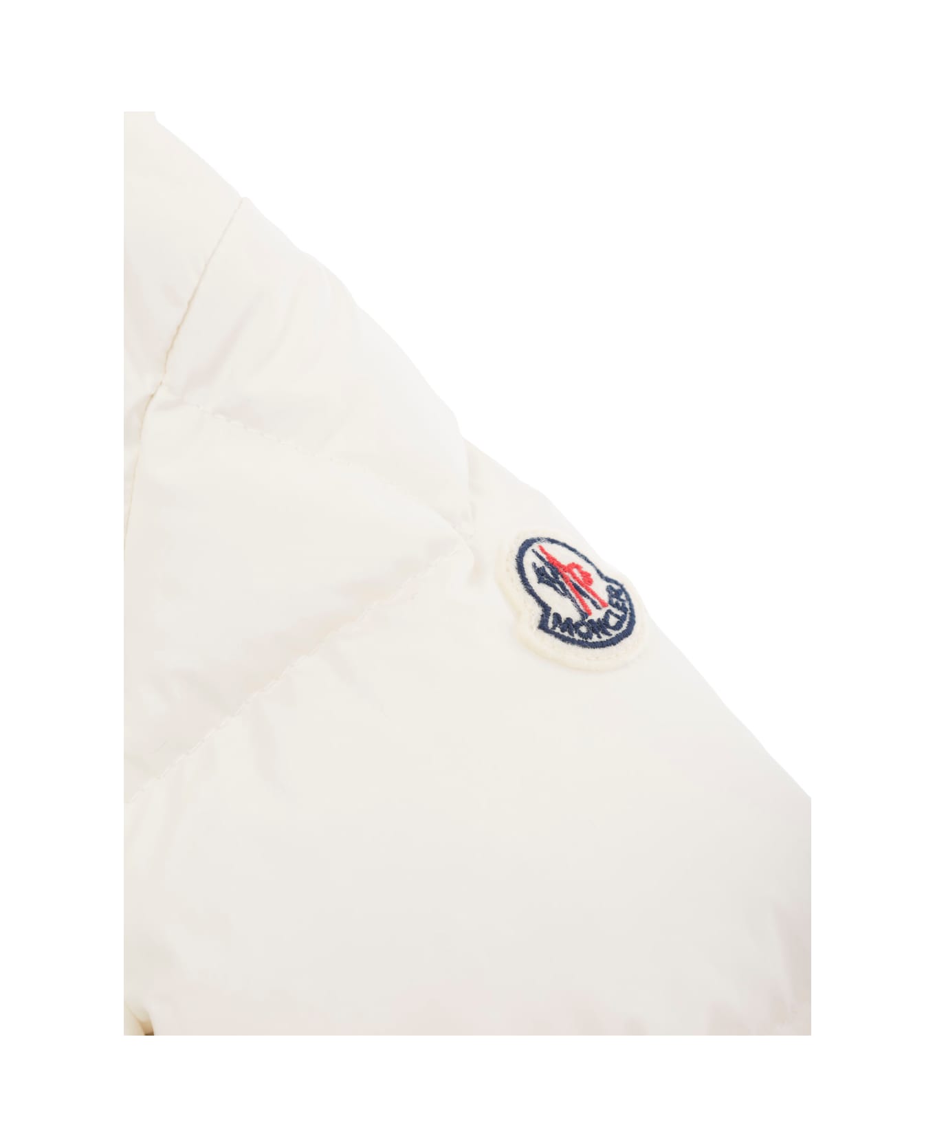 Moncler 'sharon' White Down Jacket With Logo Patch In Tech Fabric Baby - White