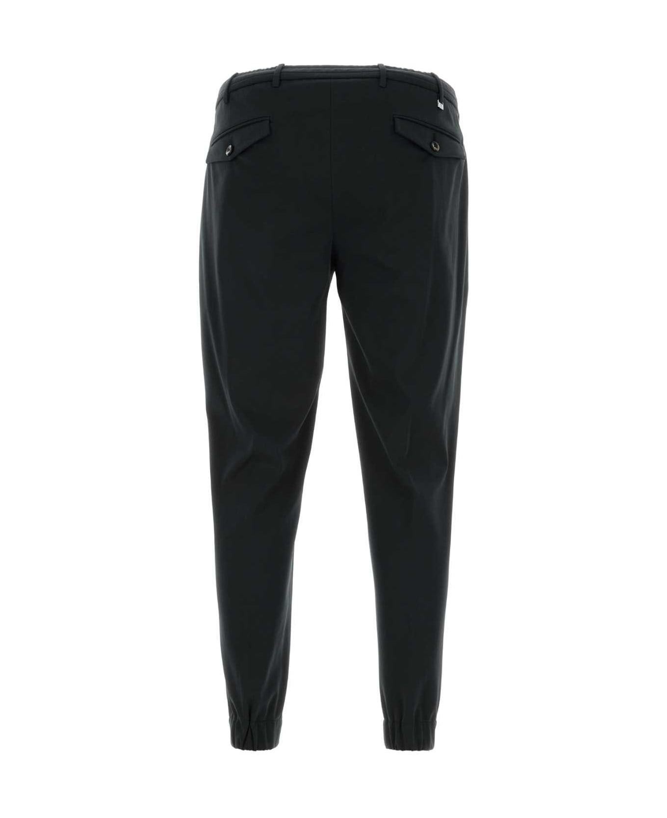 PT Torino Black Stretch Cotton Blend Pant - 0990