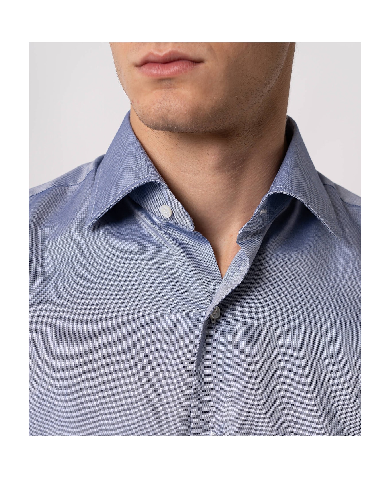 Larusmiani Tailored Cotton Shirt Astoria Shirt - Blue