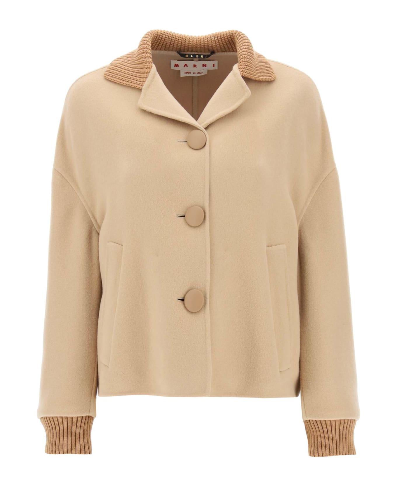 Marni Wool And Cashmere Caban - Beige