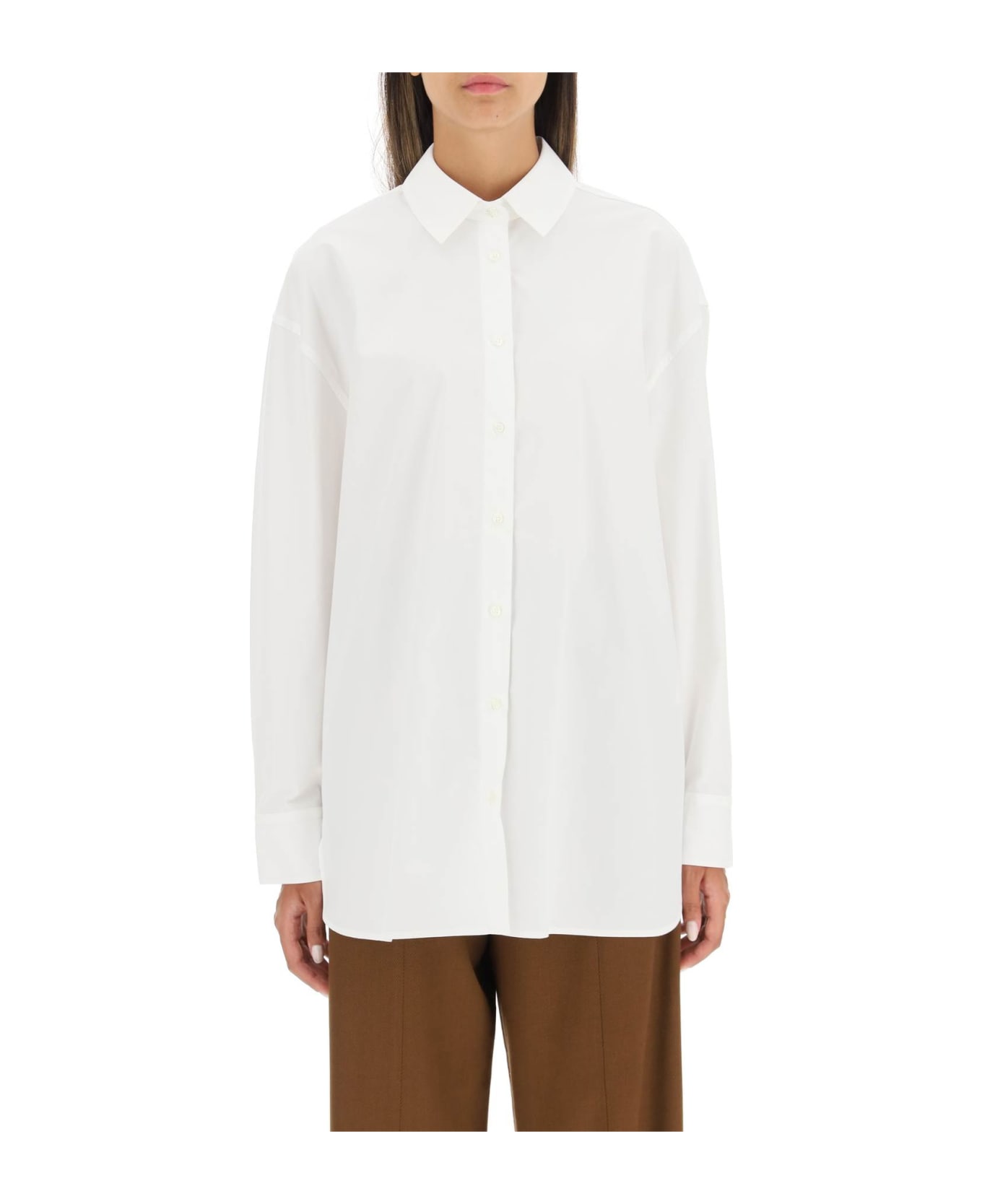 Loulou Studio Espanto Oversized Cotton Shirt - WHITE (White)
