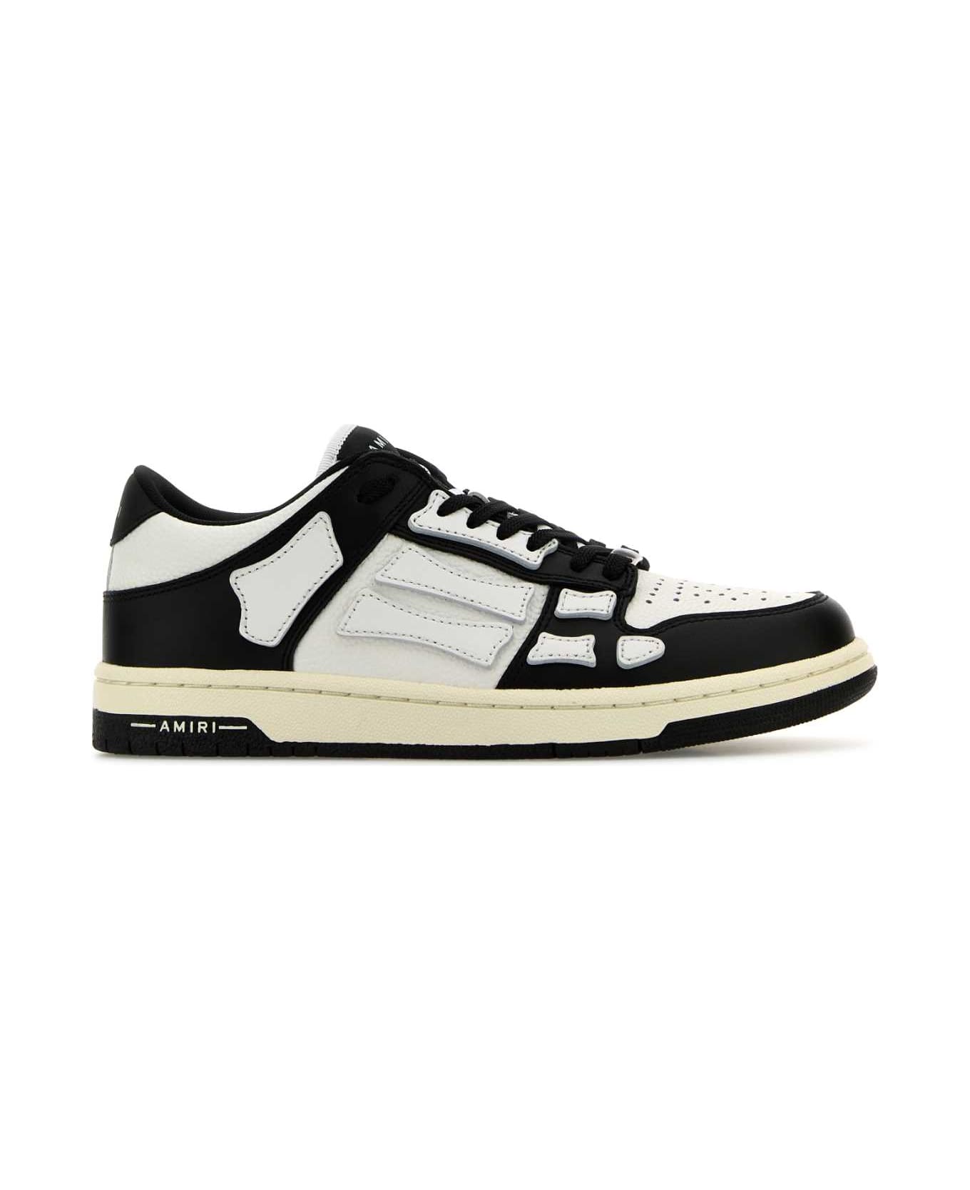 AMIRI Two-tone Leather Skel Sneakers - BLACKWHITE