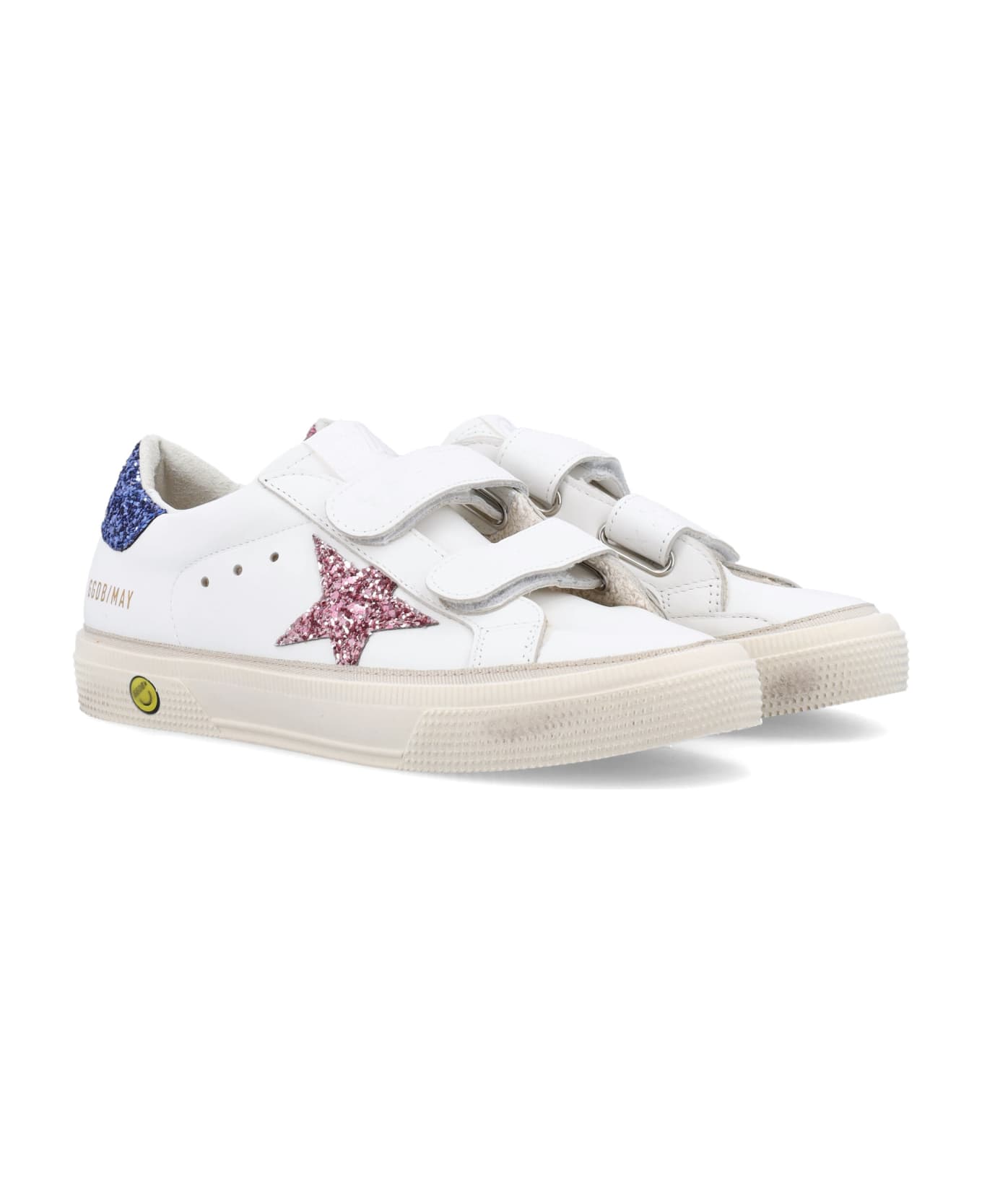 Golden Goose May School Sneakers - WHITE/LIGHT BLUE