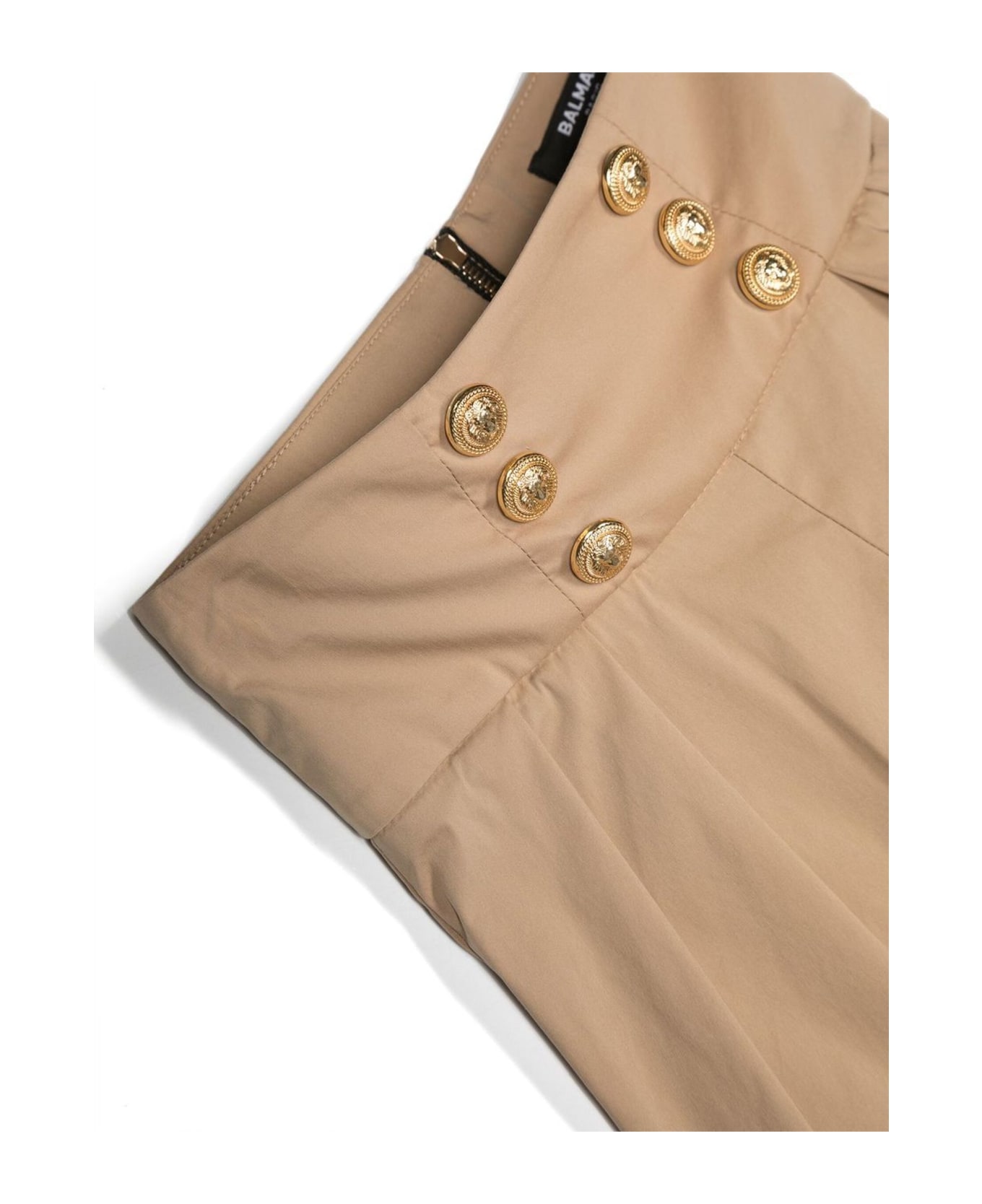 Balmain Brown Cotton Shorts - Beige