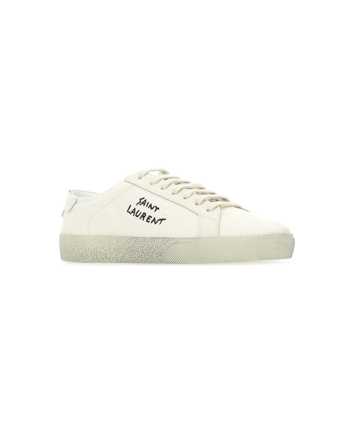 Saint Laurent Ivory Canvas Sl/06 Sneakers - 9113