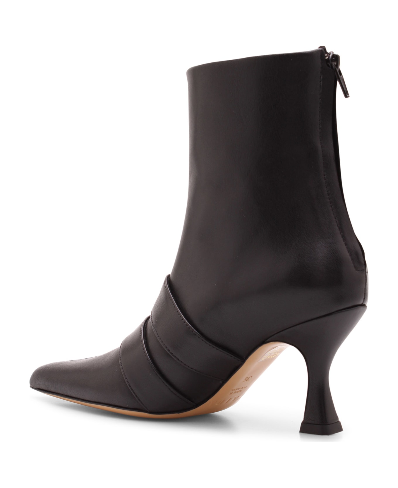 Kalda 'thyri' Leather Ankle Boots - Black