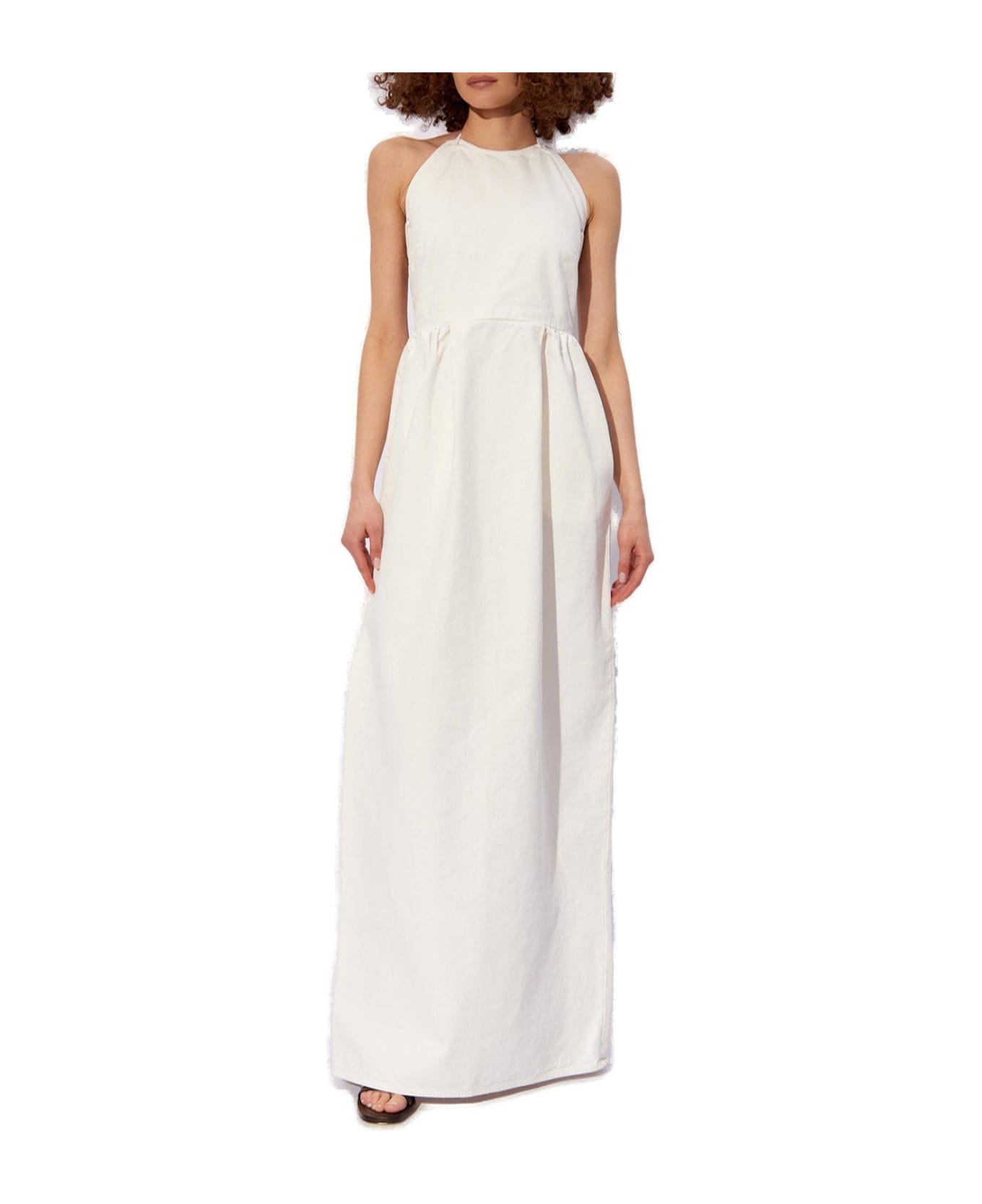 Max Mara Europa Open Back Sleeveless Dress - WHITE