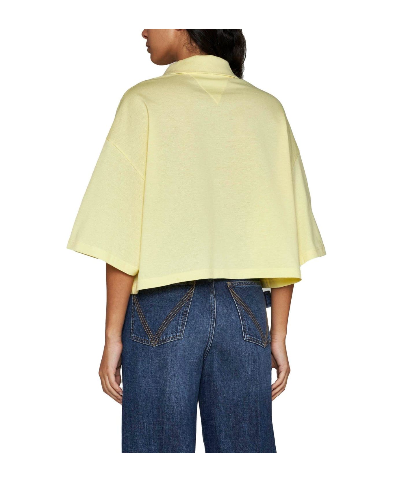 Bottega Veneta Collared Short-sleeve Cropped Polo Shirt - Pineapple ポロシャツ