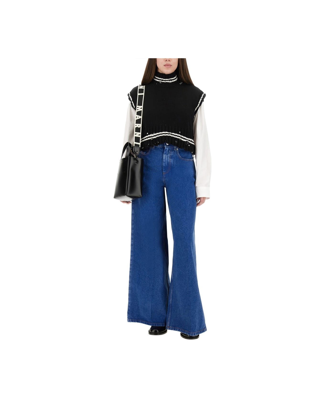 Marni Short Cotton Vest - BLACK