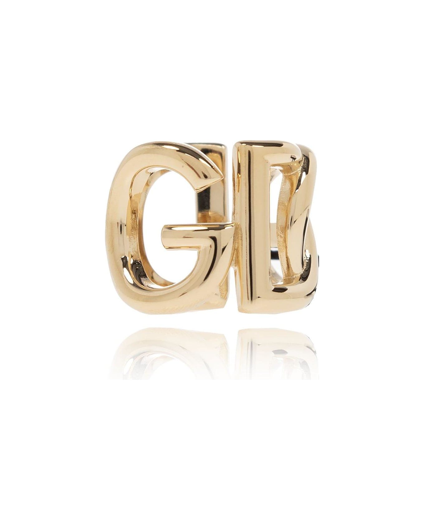 Dolce & Gabbana Logo Plaque Engraved Ring - Oro