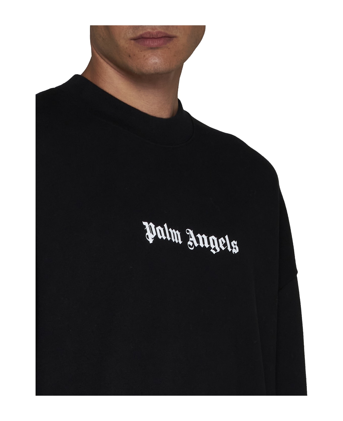 Palm Angels Classic Logo Crewneck Sweatshirt - Black