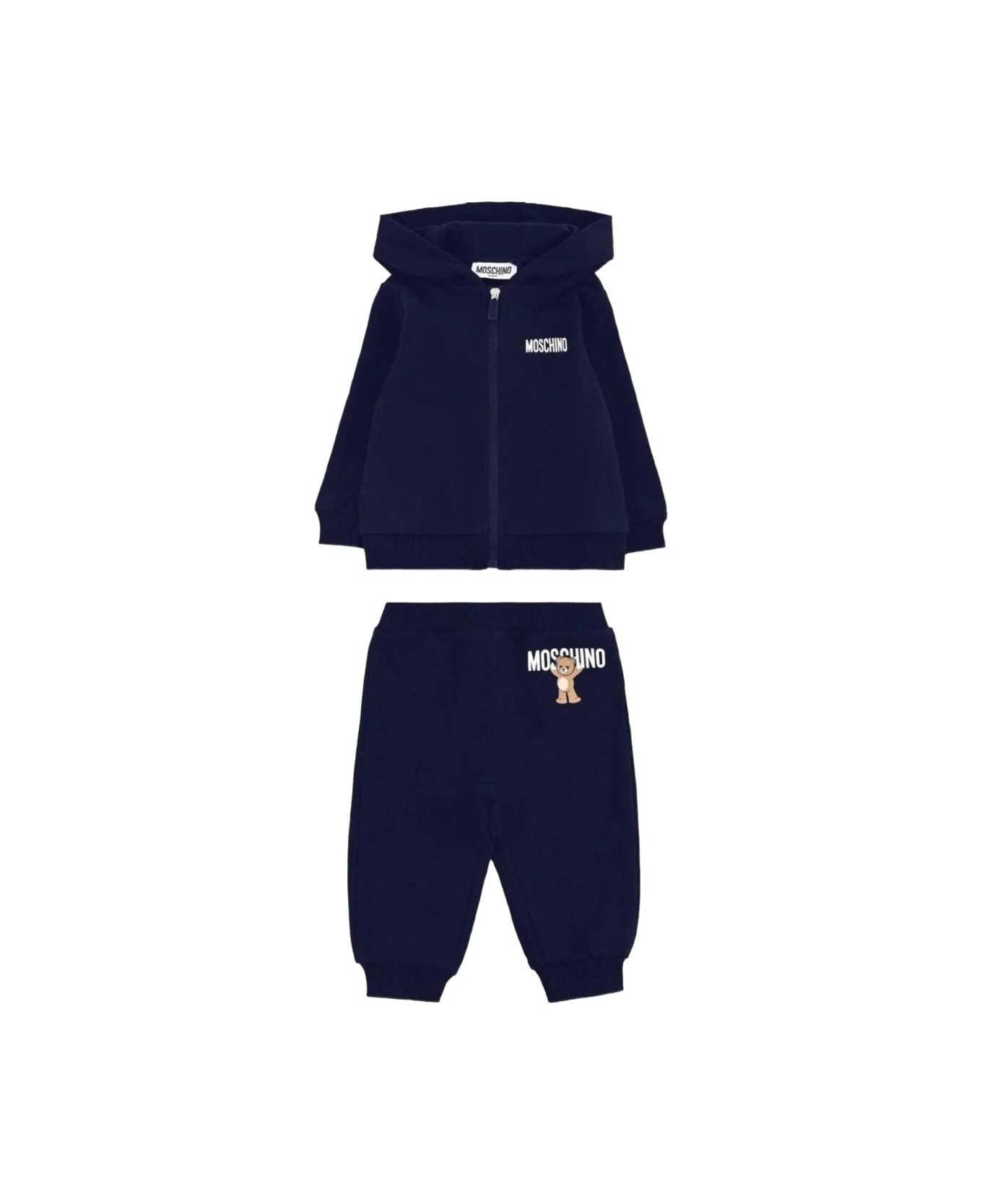 Moschino Jumpsuit With "bear" Logo - BLUE