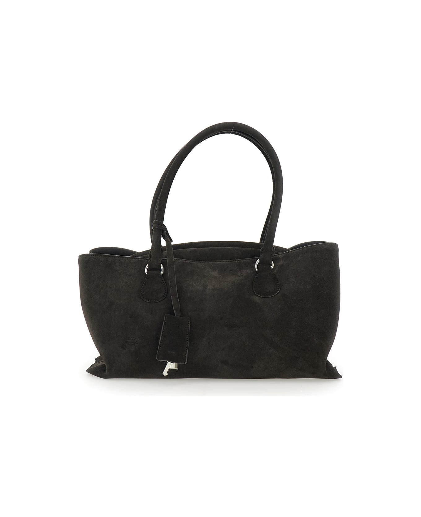 OSOI 
shell Brot
 Brown Shopper With Two Handles And Key Pendant In Suede Woman - Brown