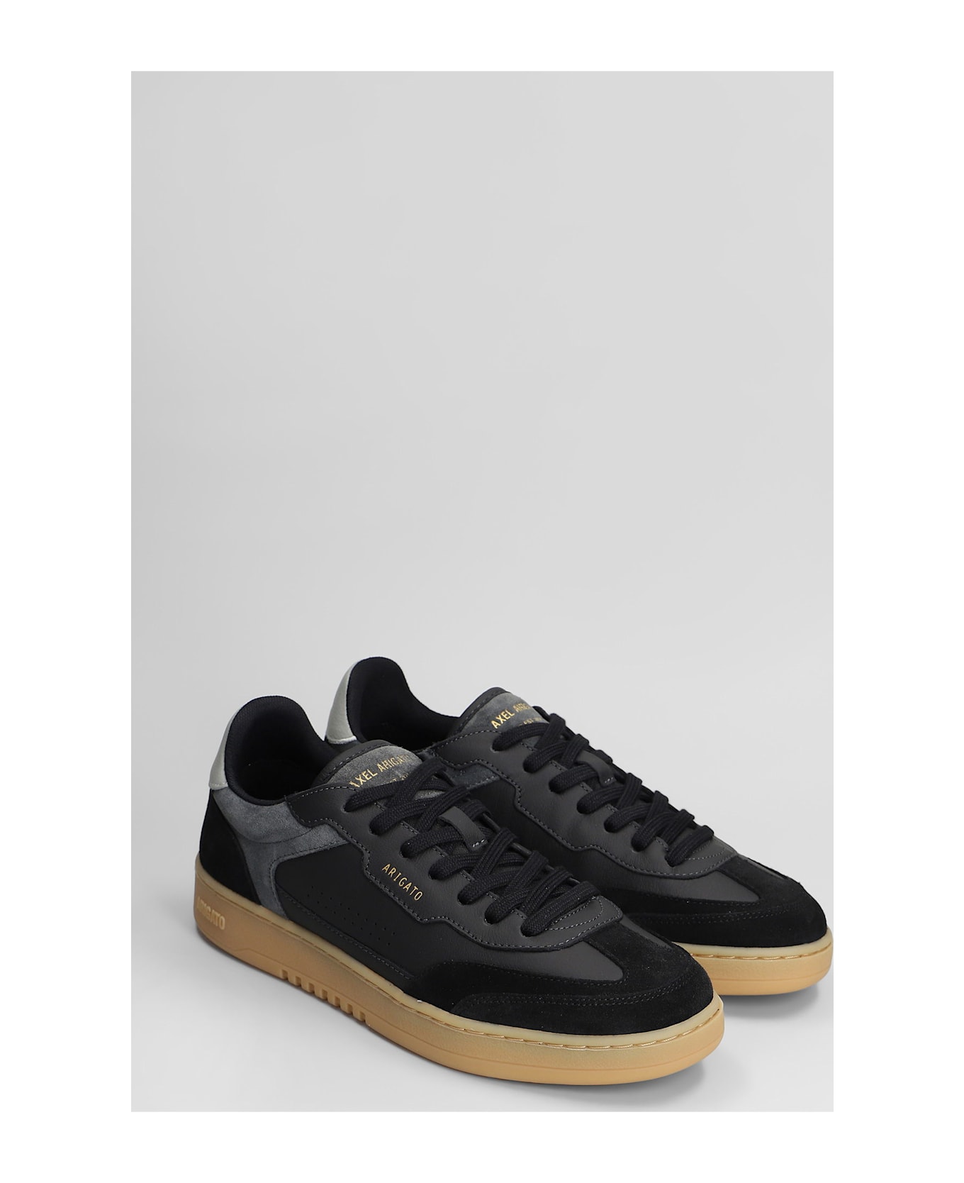 Axel Arigato Dice T-toe Sneakers In Black Suede And Leather - black