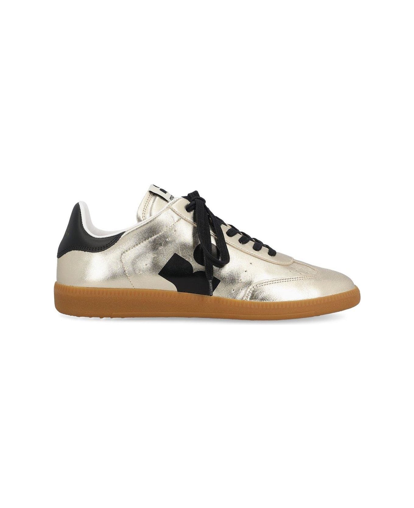 Isabel Marant Kaycee Metallic Effect Sneakers - GOLD